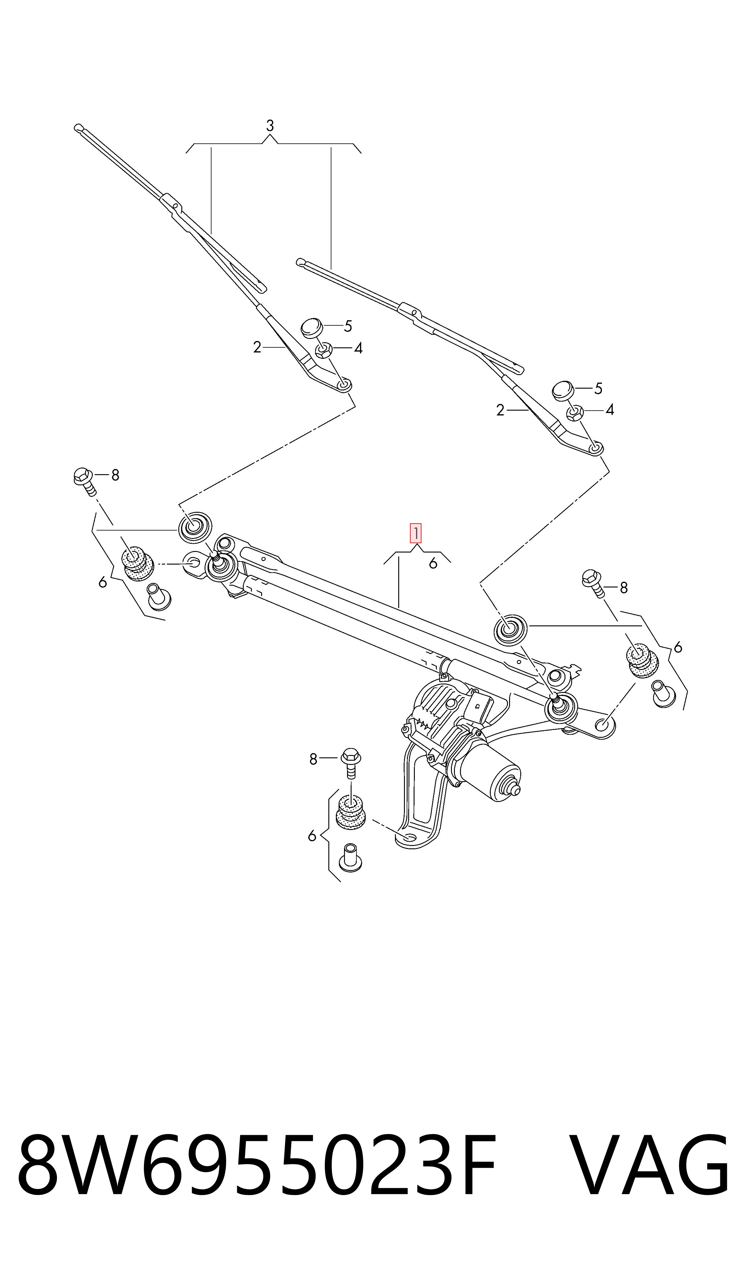 Trapézio de limpador pára-brisas para Audi A5 Sportback F5A, F5F