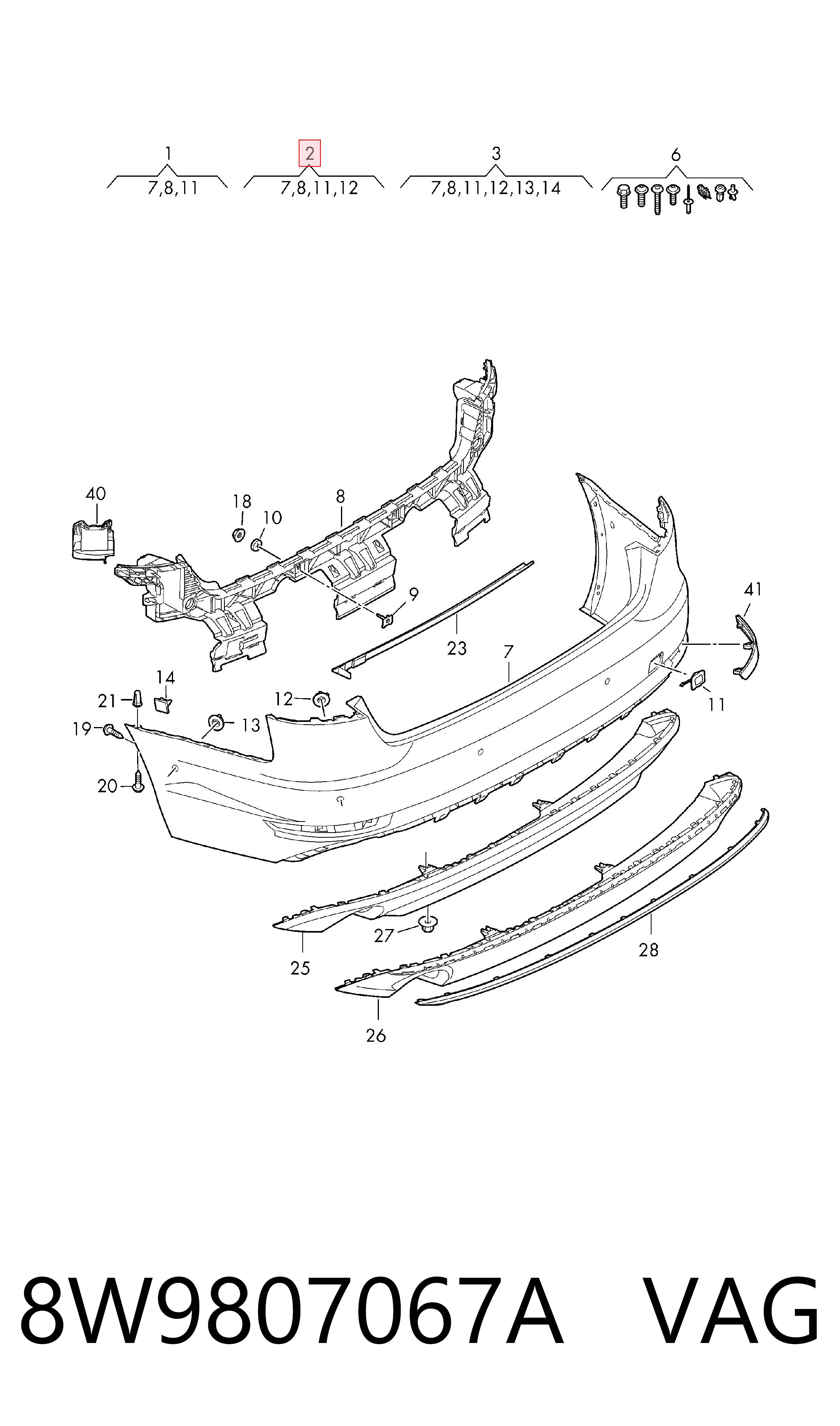 Pára-choque traseiro para Audi A4 Avant B9 8W5, 8WD