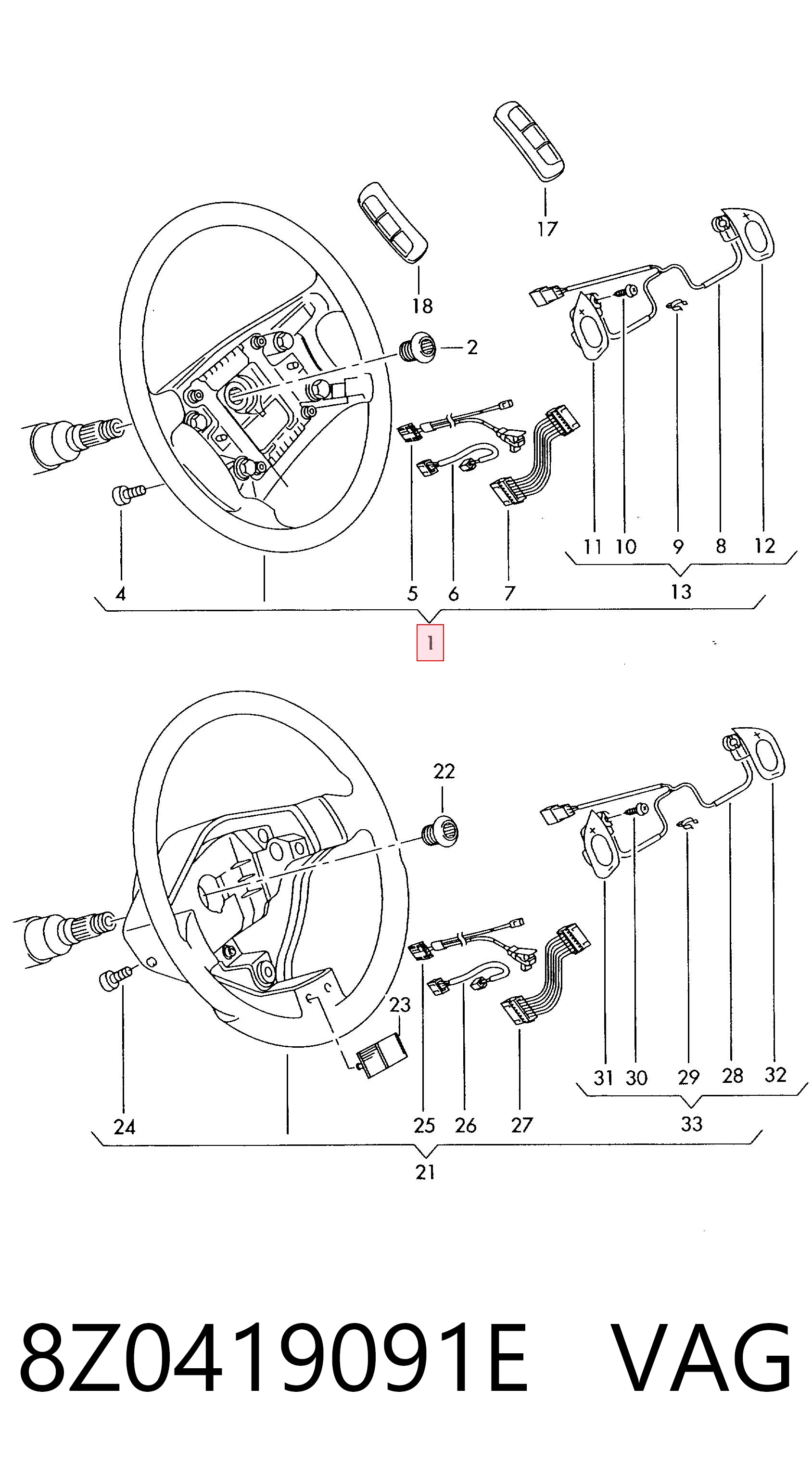 Volante para Audi A6 C5 4B2, 4B4