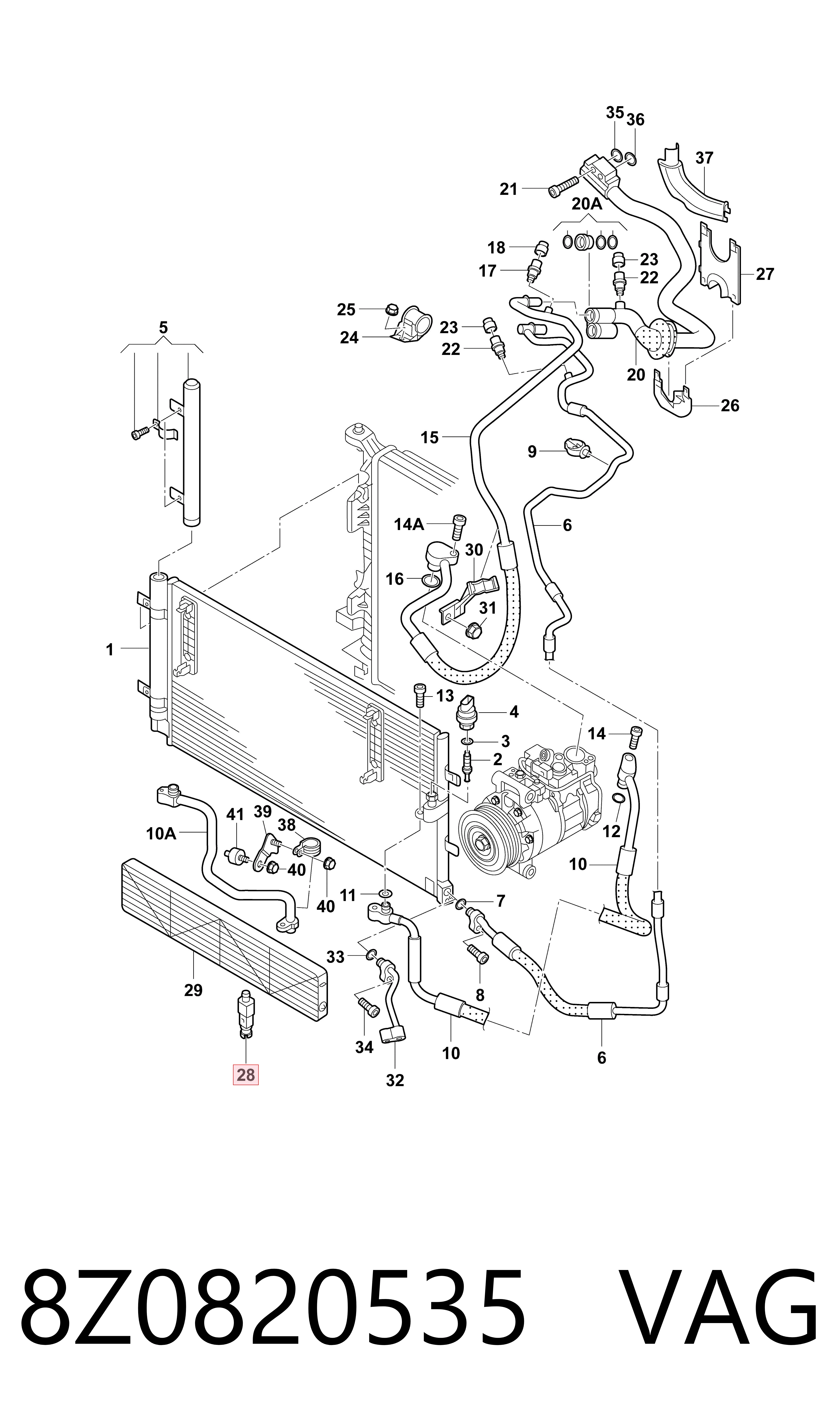 8Z0820535 VAG Sensor de temperatura do meio ambiente