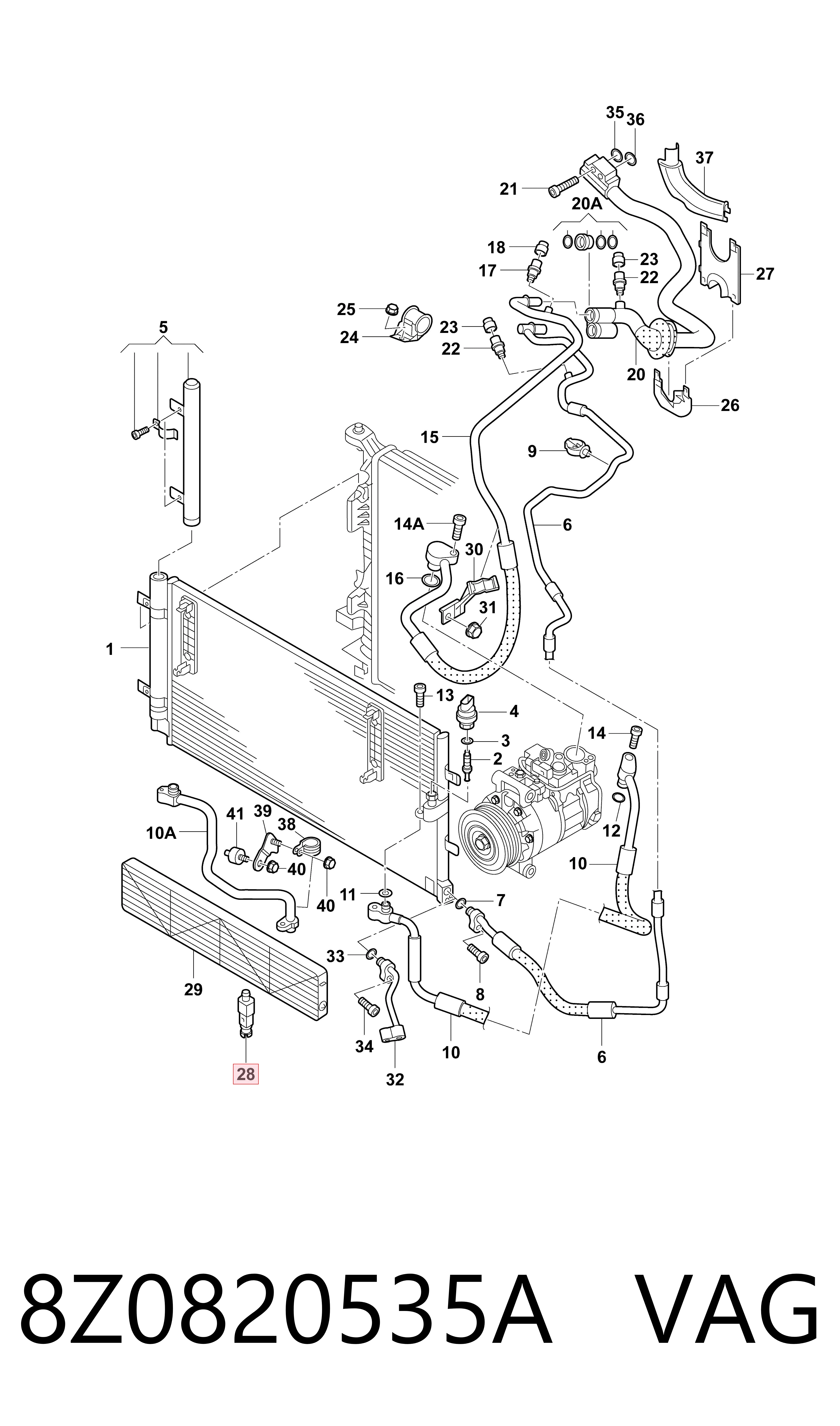 Sensor de temperatura do meio ambiente 8Z0820535A VAG