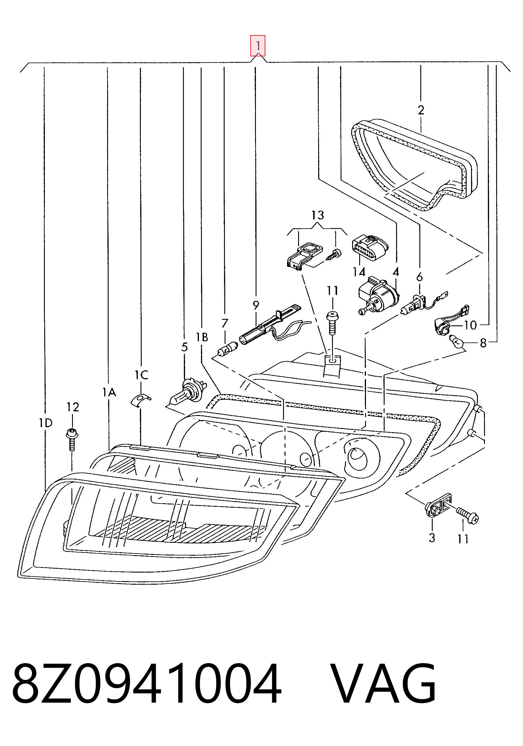  Luz direita Audi A2 hatchback (8Z0) (2000 - 2005) 