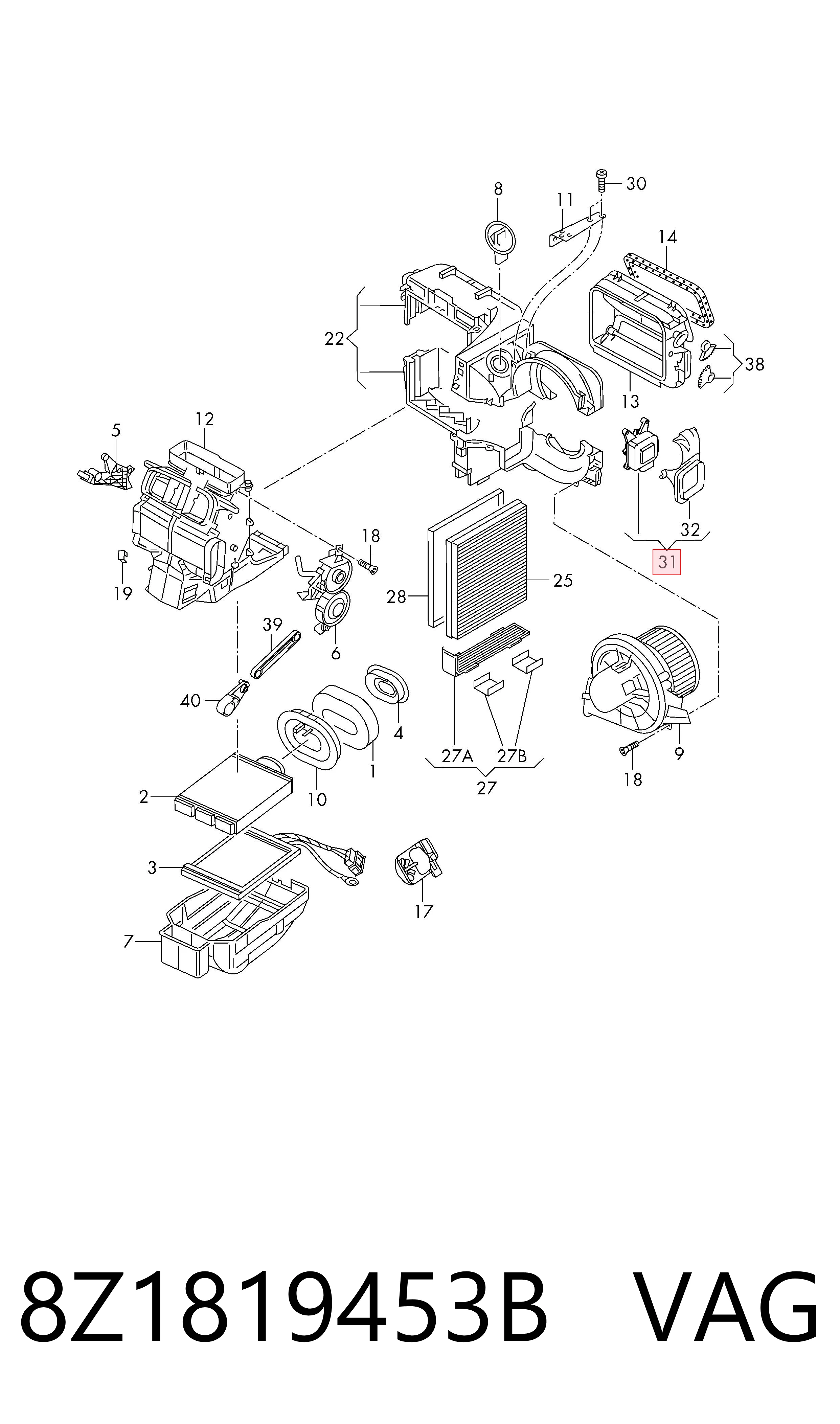 KSP02125 KSP Motor de comporta de recirculação de ar