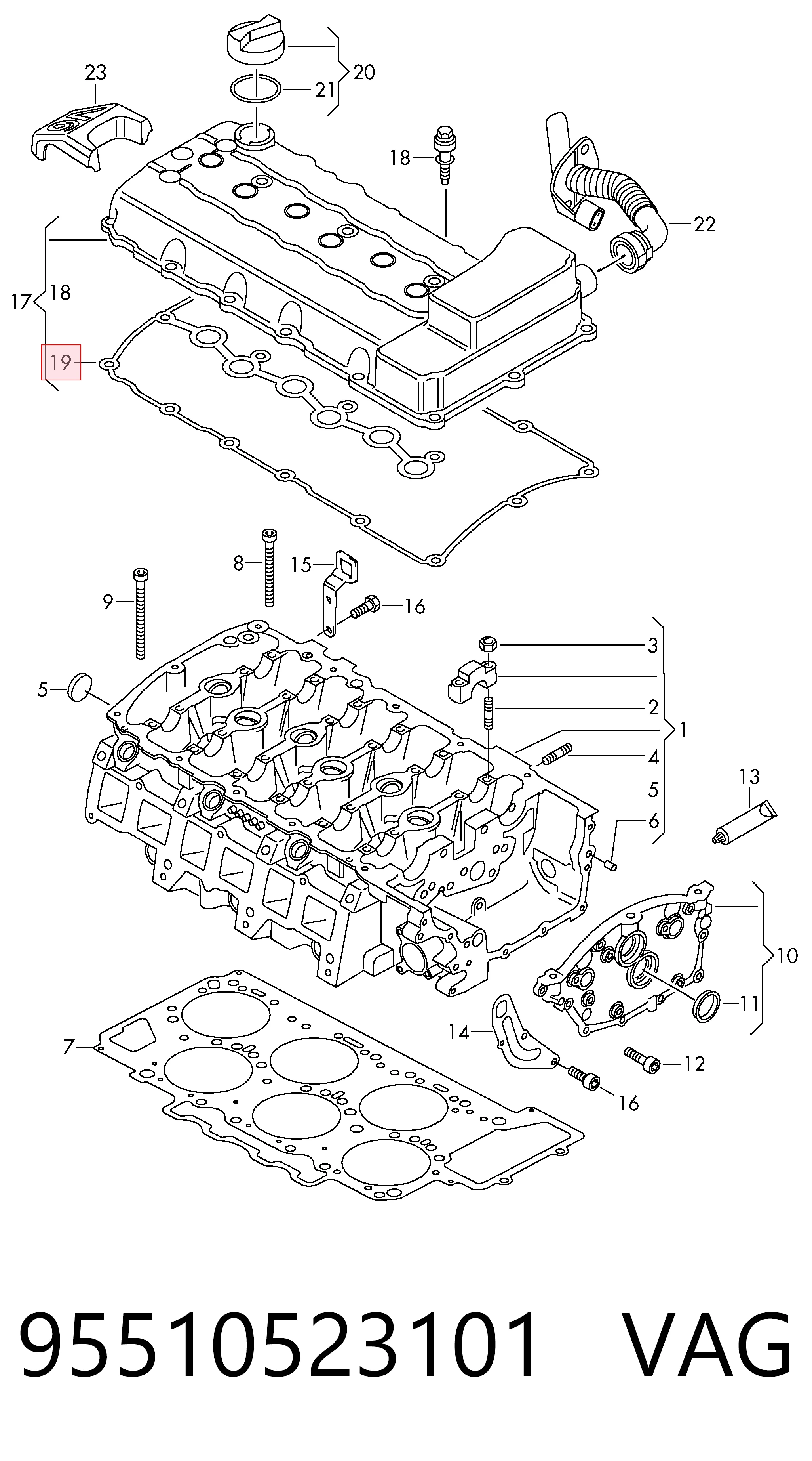 Vedante de tampa de válvulas de motor ENT013172 Engitech