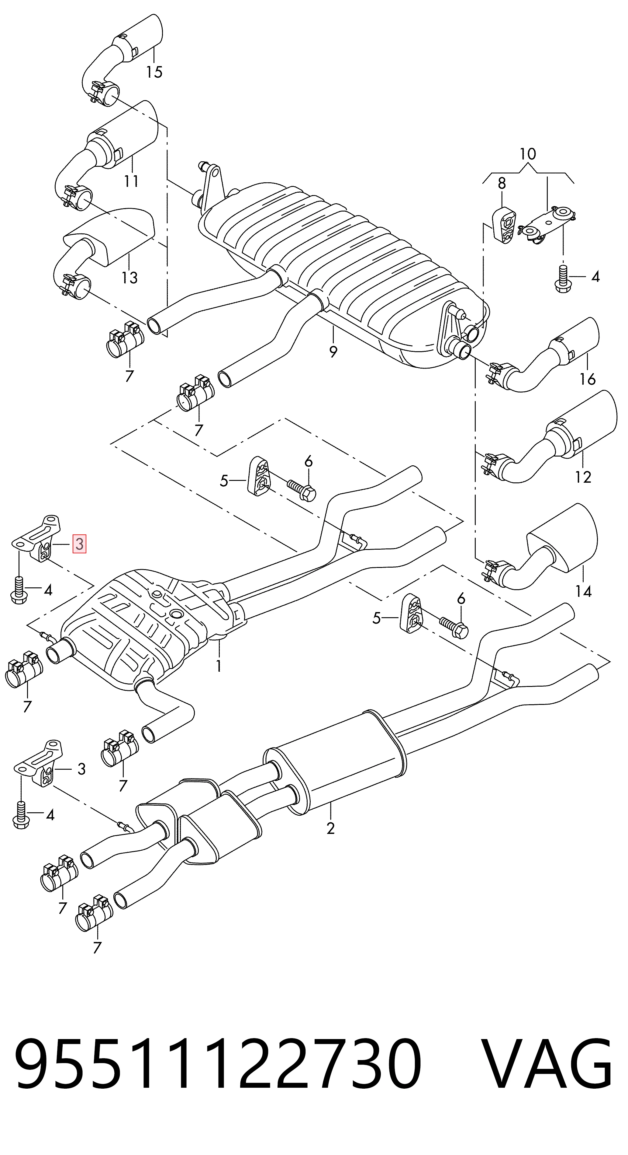 Compre Coxim de fixação do silenciador Volkswagen Touareg 2
