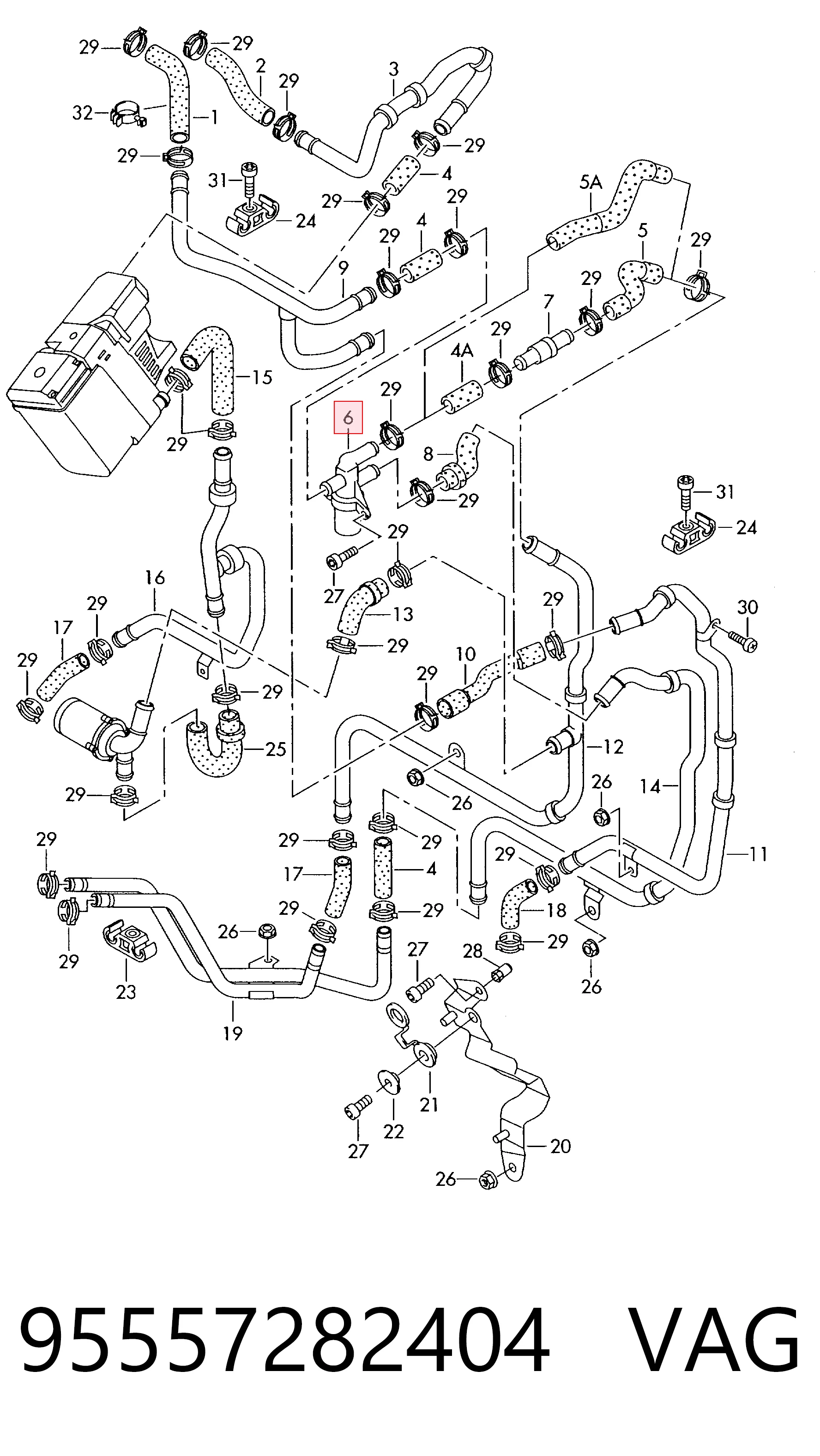 95557282402 Porsche Válvula de forno (de aquecedor)