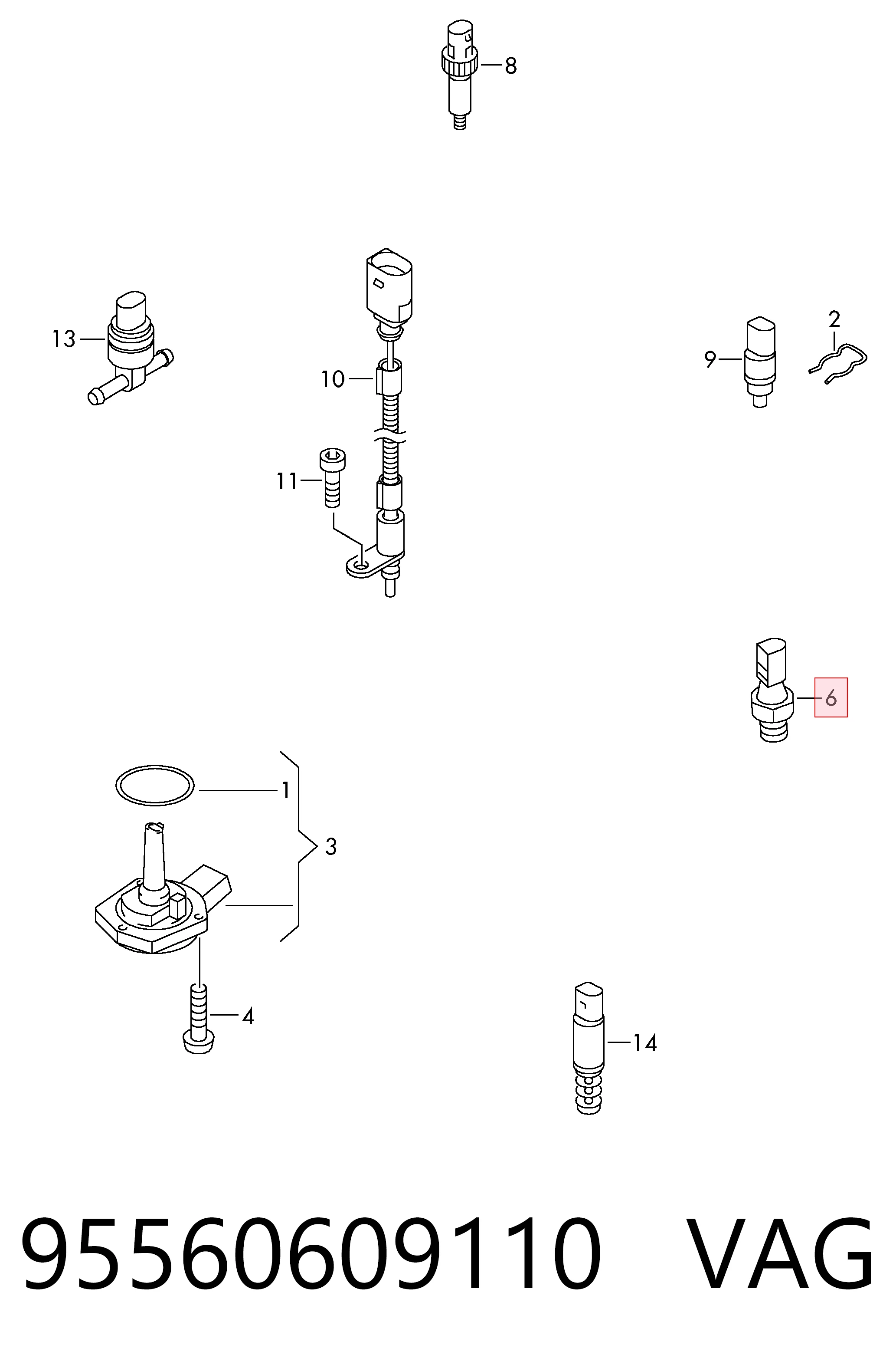 Sensor de pressão de óleo VAG 95560609110 preço, a partir de 3,90 USD