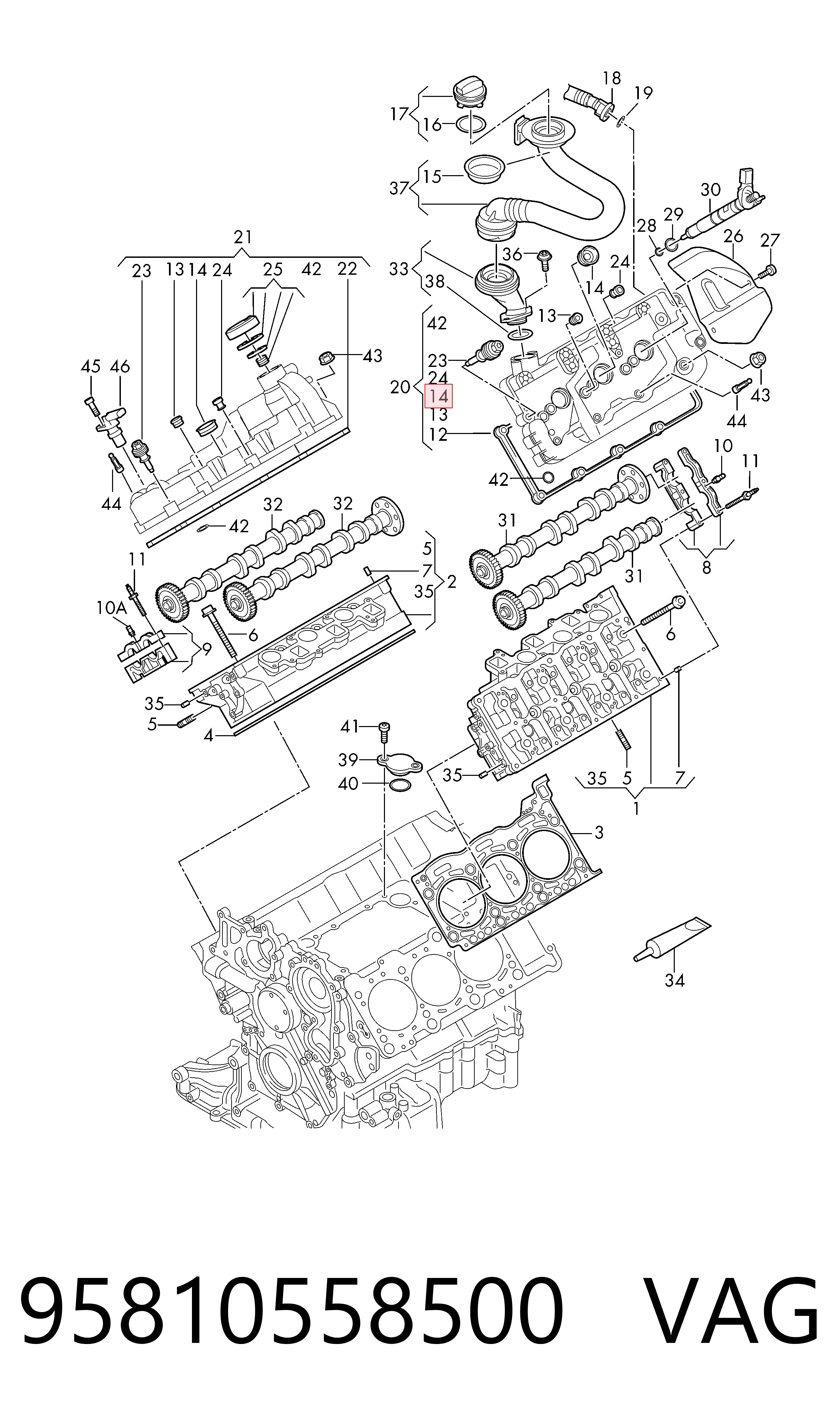 Vedante da tampa de válvulas de motor, anel VAG 95810558500 preço, a partir de 6,23 USD