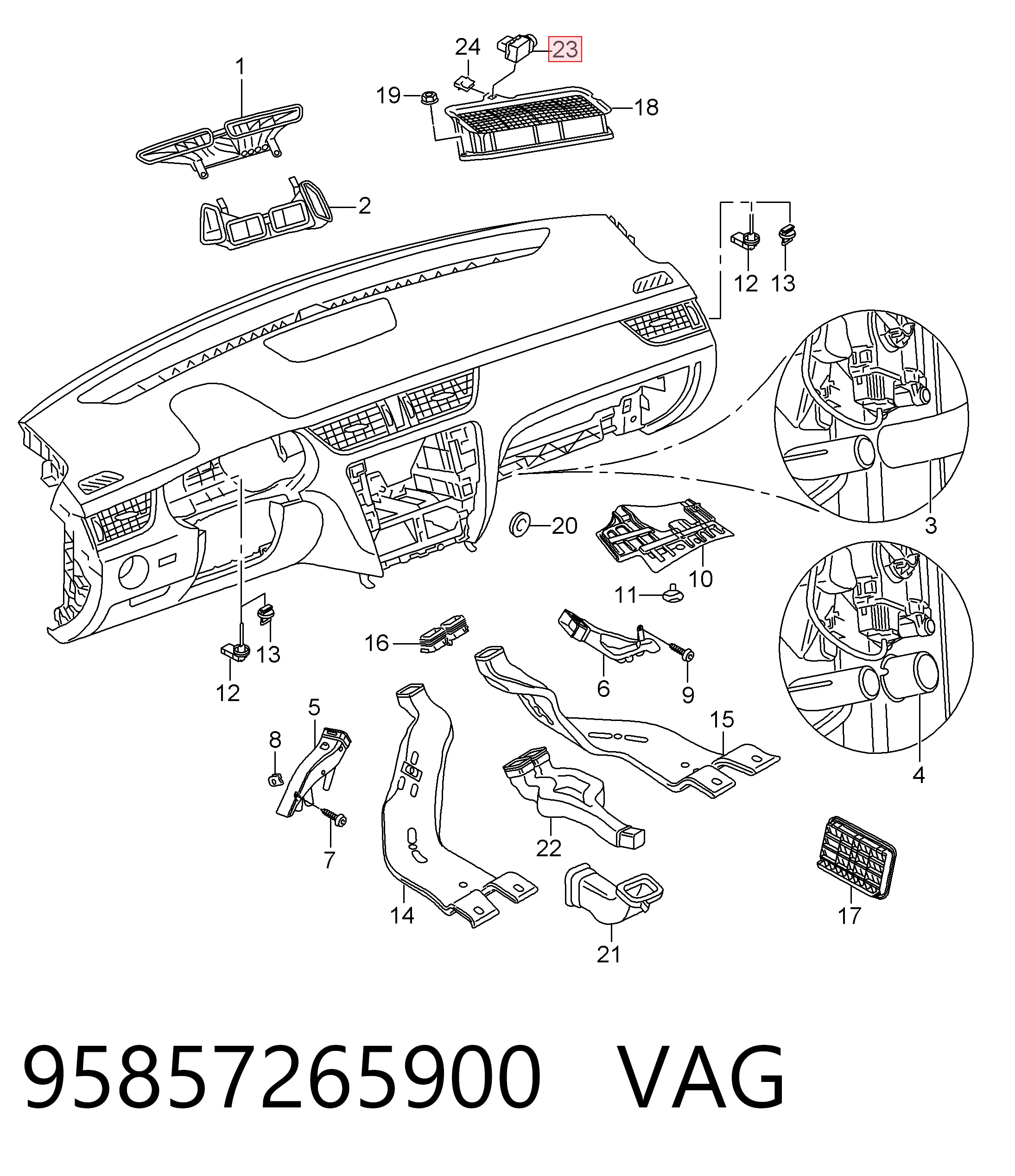 95857265900 VAG Sensor de sujidade de ar