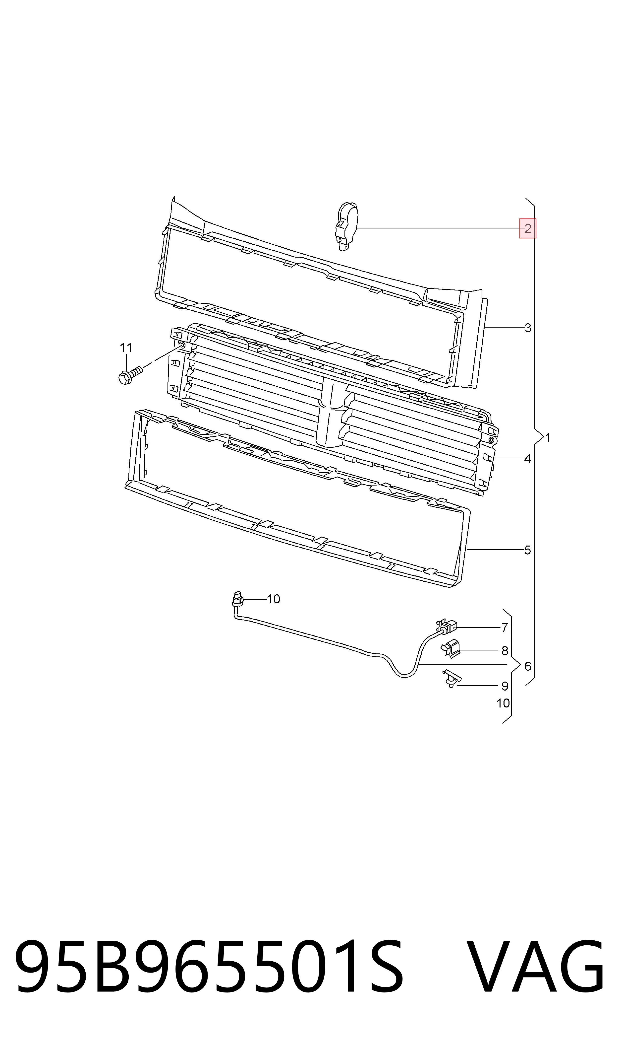 Compre 95B965501S VAG Acionamento (motor) de perciana do radiador