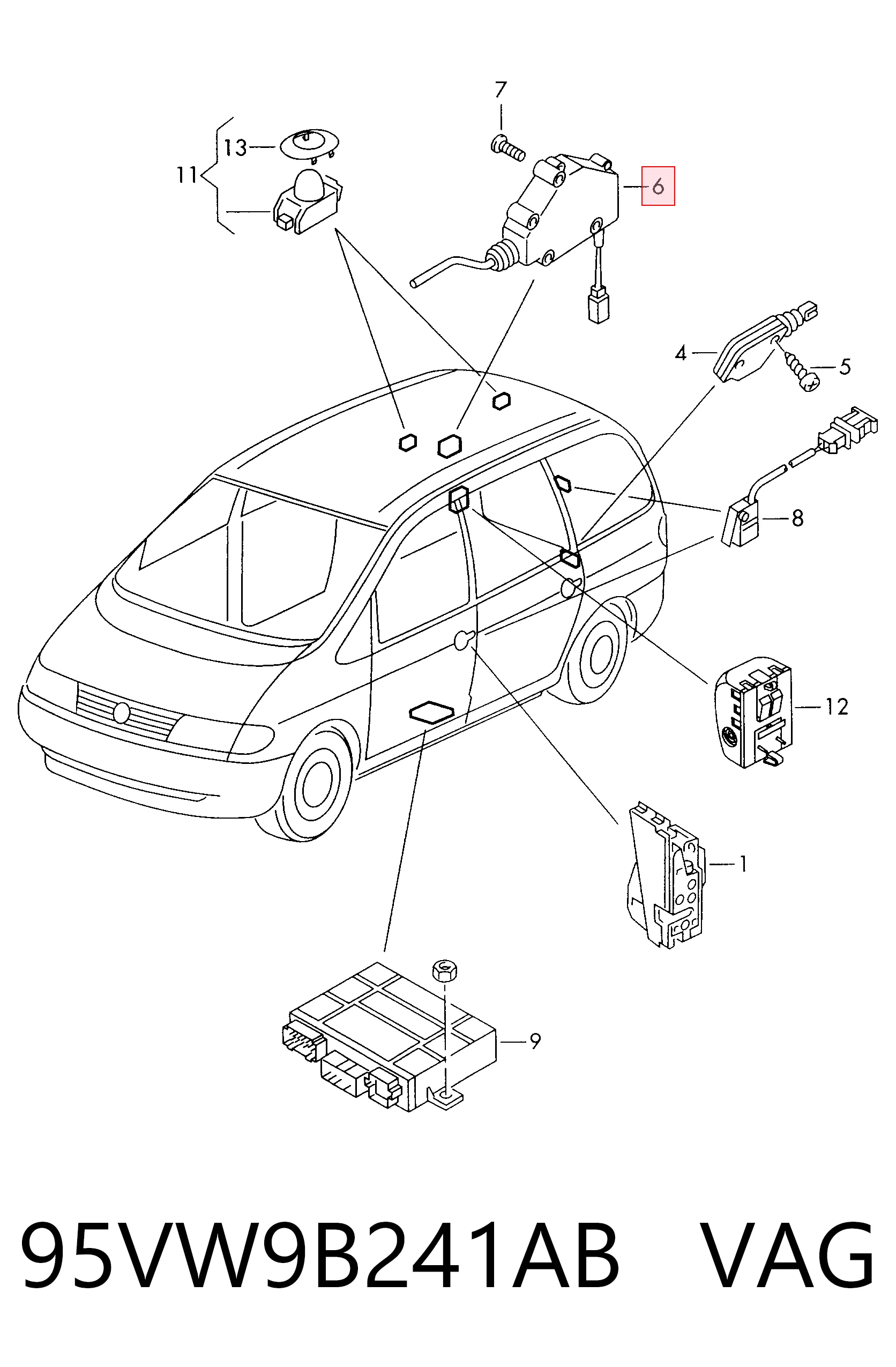Motor acionador de abertura do alcapão de tanque para Volkswagen Sharan I 7M8, 7M9, 7M6