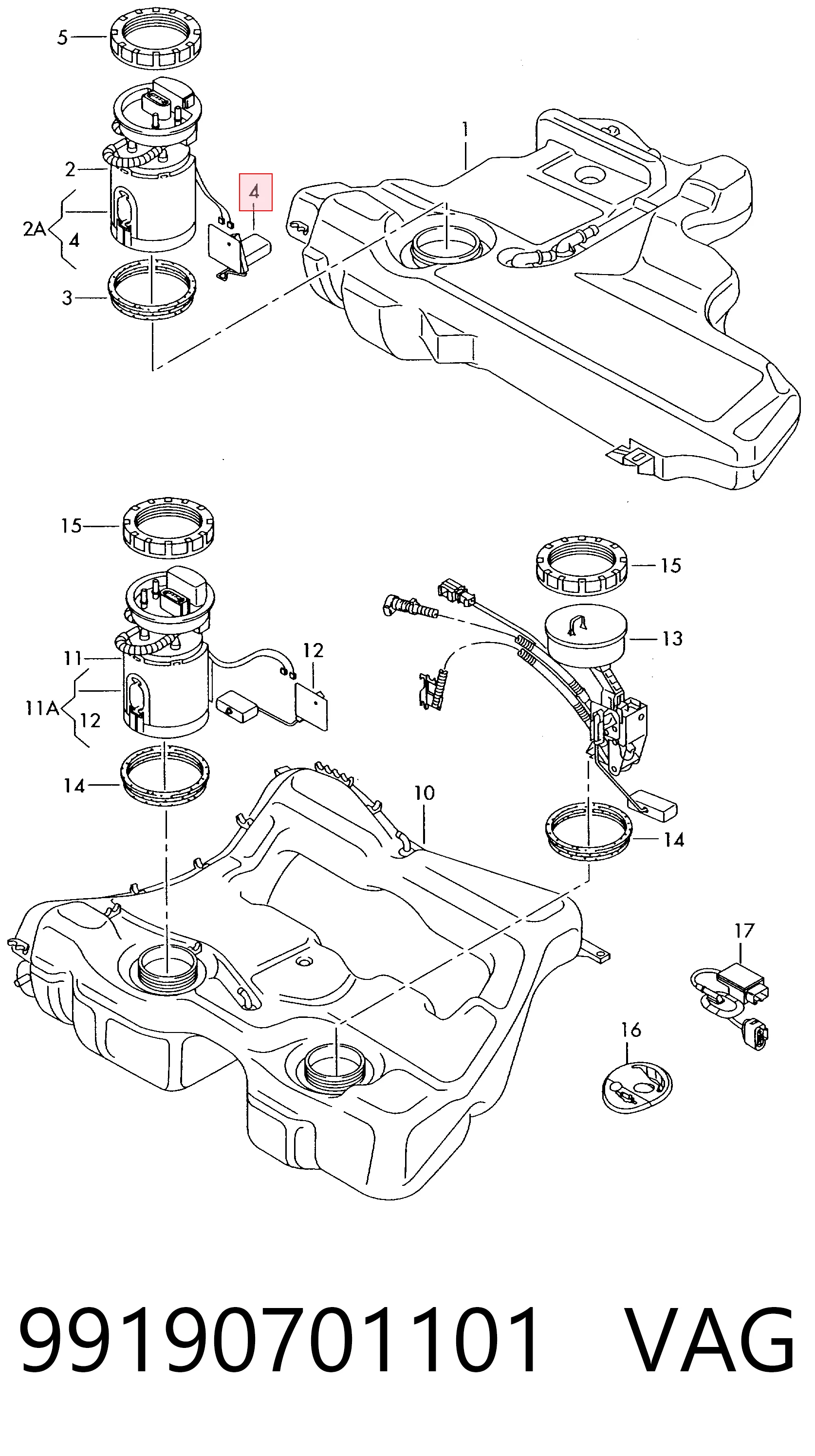 Sensor do nível de combustível no tanque Audi A3 preço, a partir de 19,05 USD