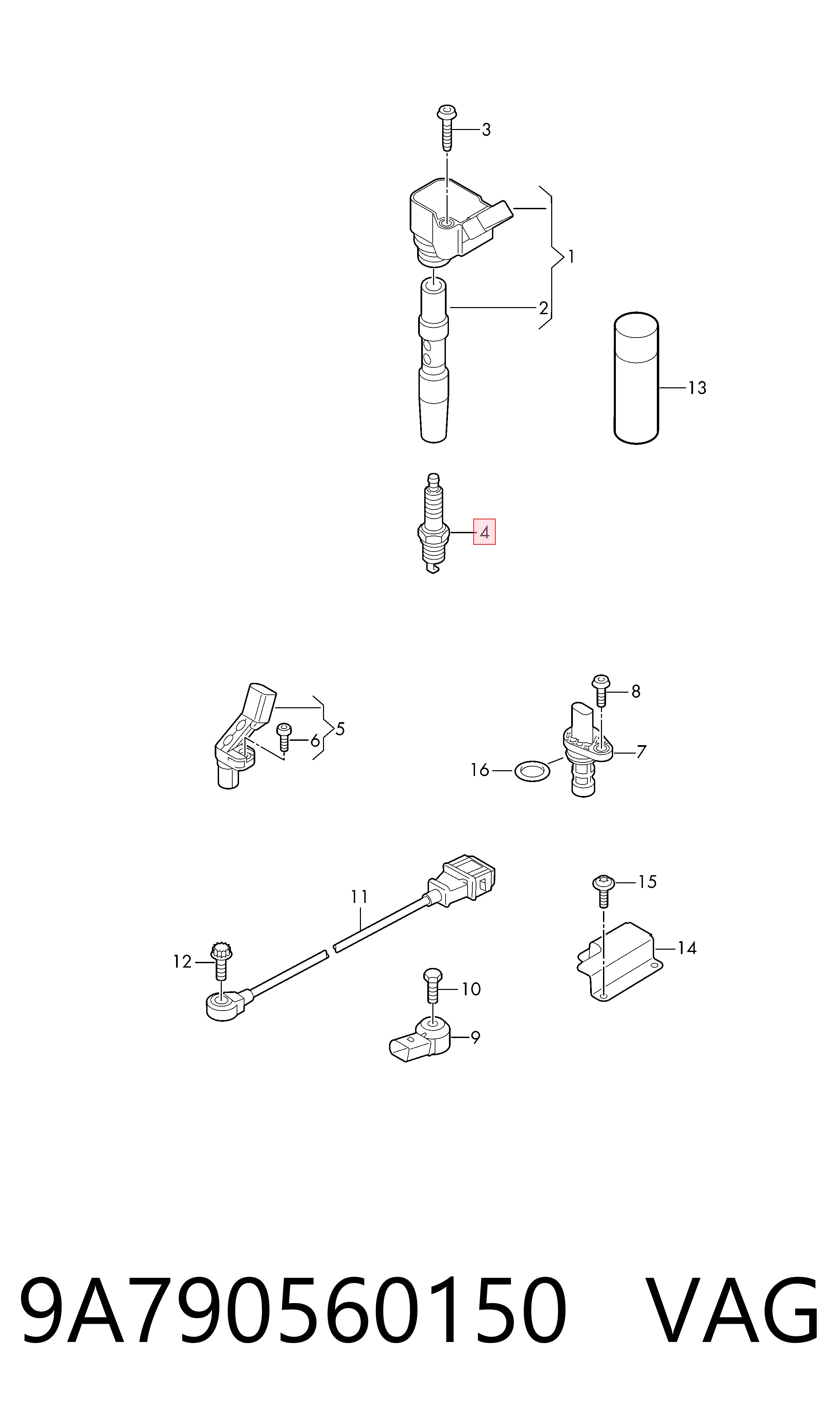 Vela de ignição VAG 9A790560150 preço, a partir de 77,72 USD