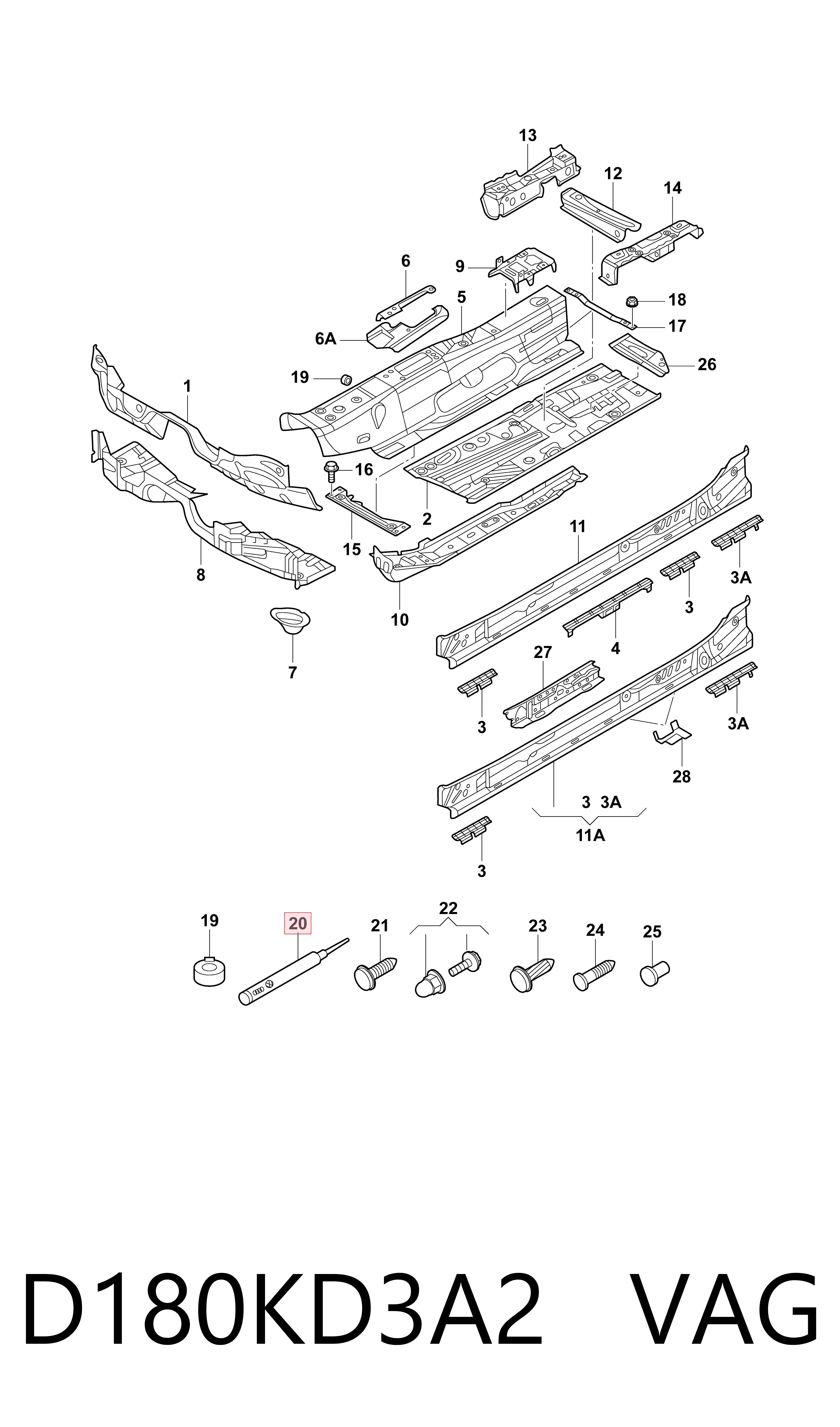 D180KD3A2 VAG Selante de costura