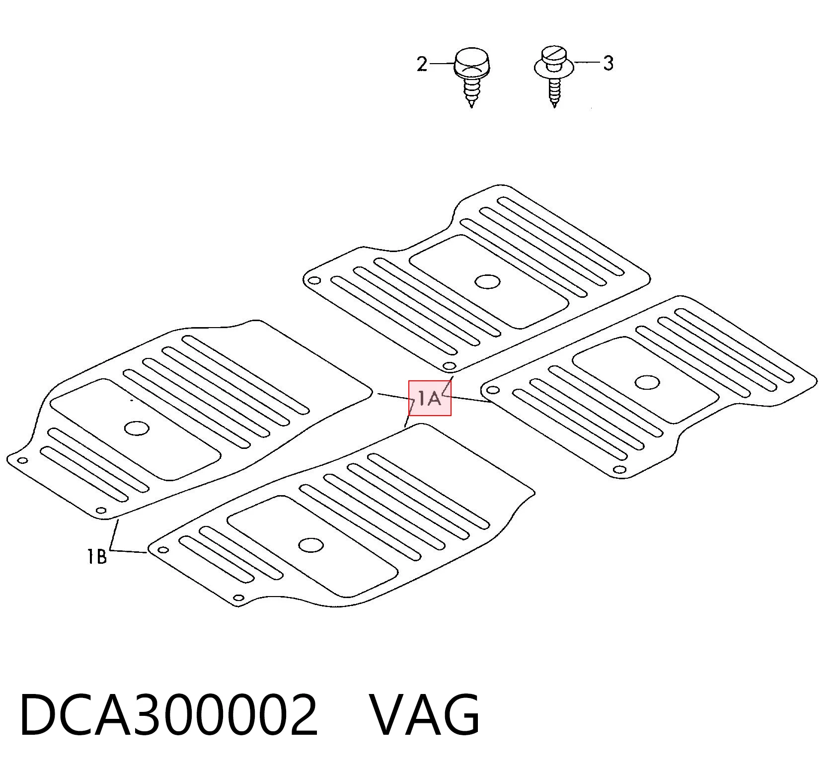 DCA300002 VAG Tapetes dianteiros + traseiros, kit
