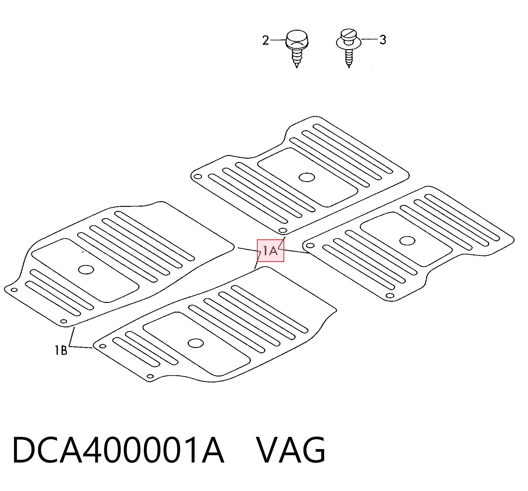 DCA400001A VAG Tapetes dianteiros + traseiros, kit