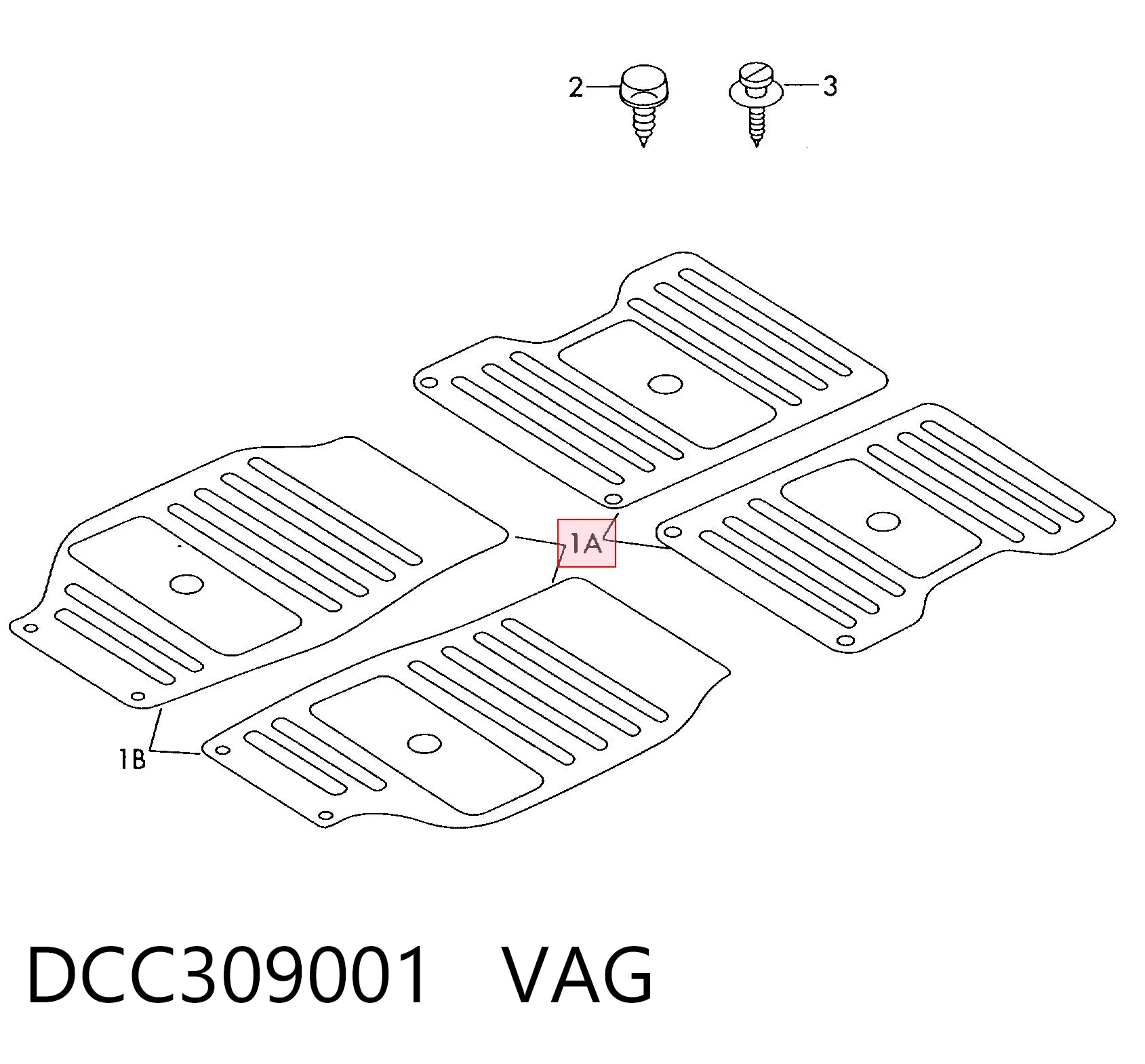 DCC309001 VAG Tapetes dianteiros + traseiros, kit