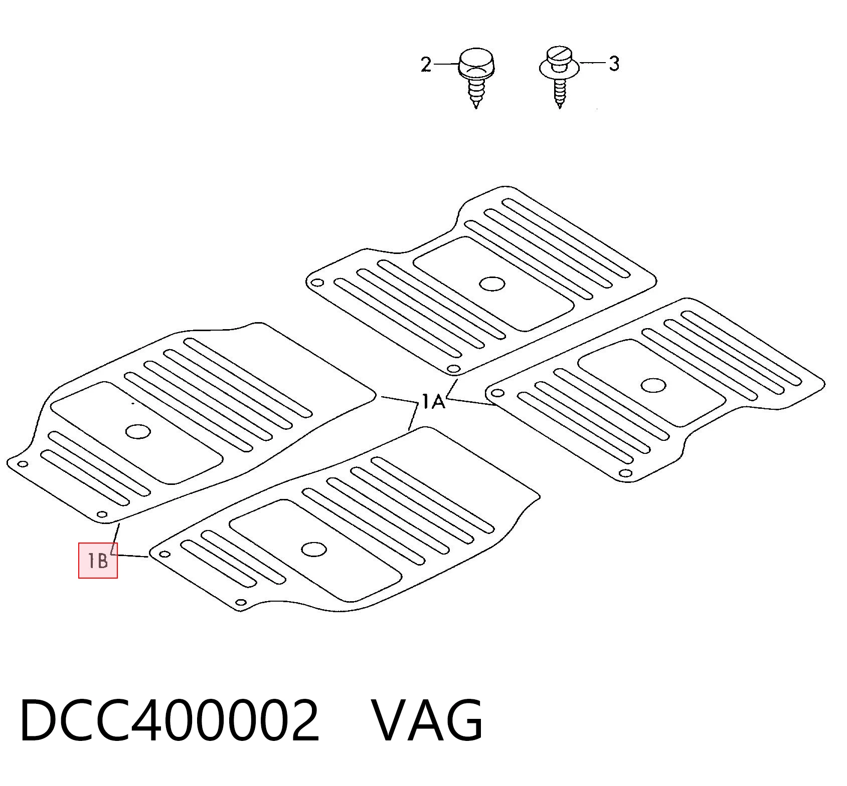 DCC400002 VAG Tapete dianteiro, kit de 2 un.