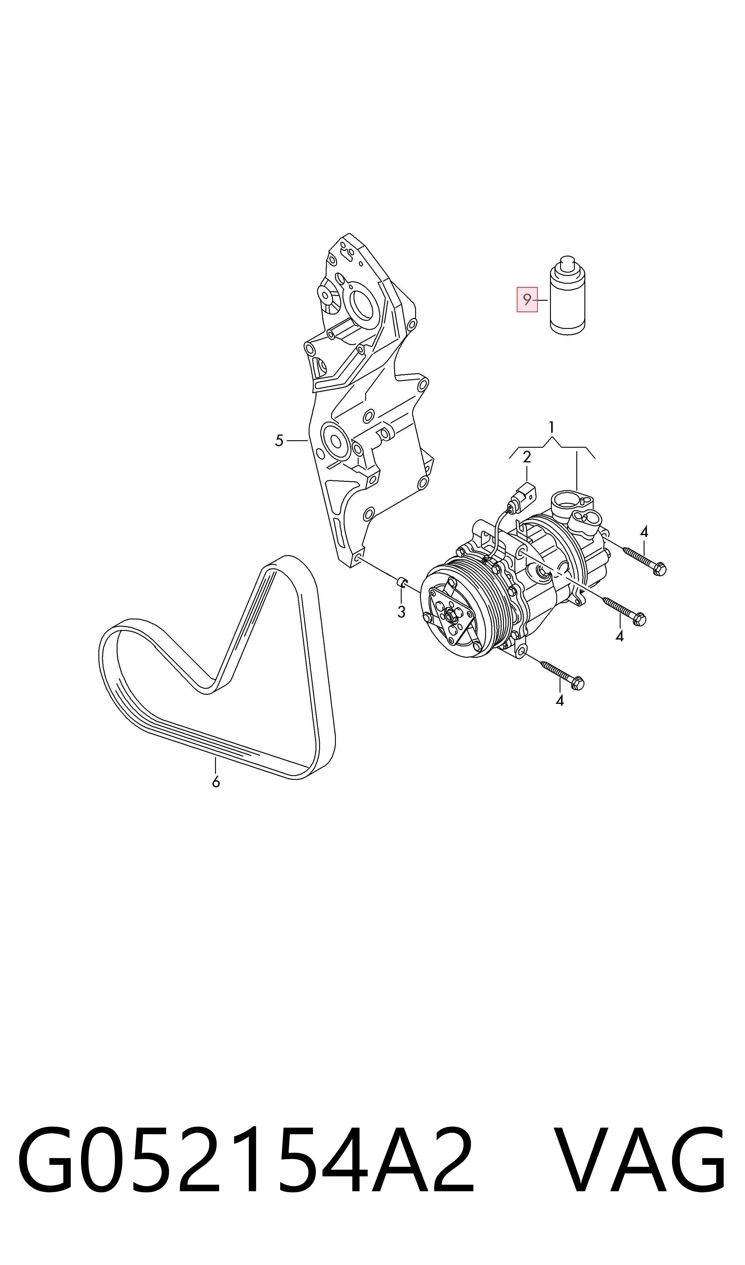G052154A2 VAG Óleo do compressor de aparelho de ar condicionado