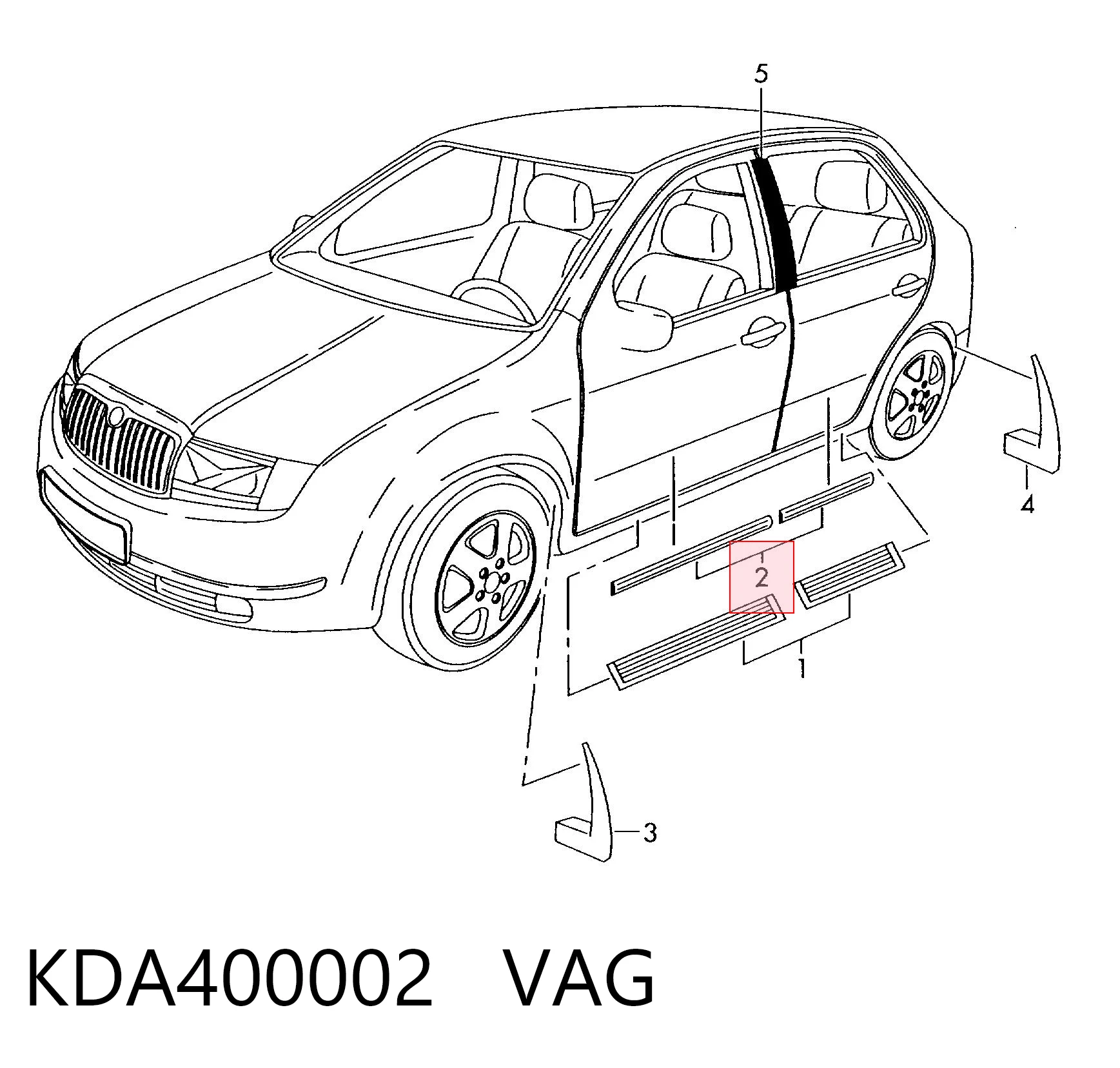 KDA400002 VAG Molduras de portas, kit