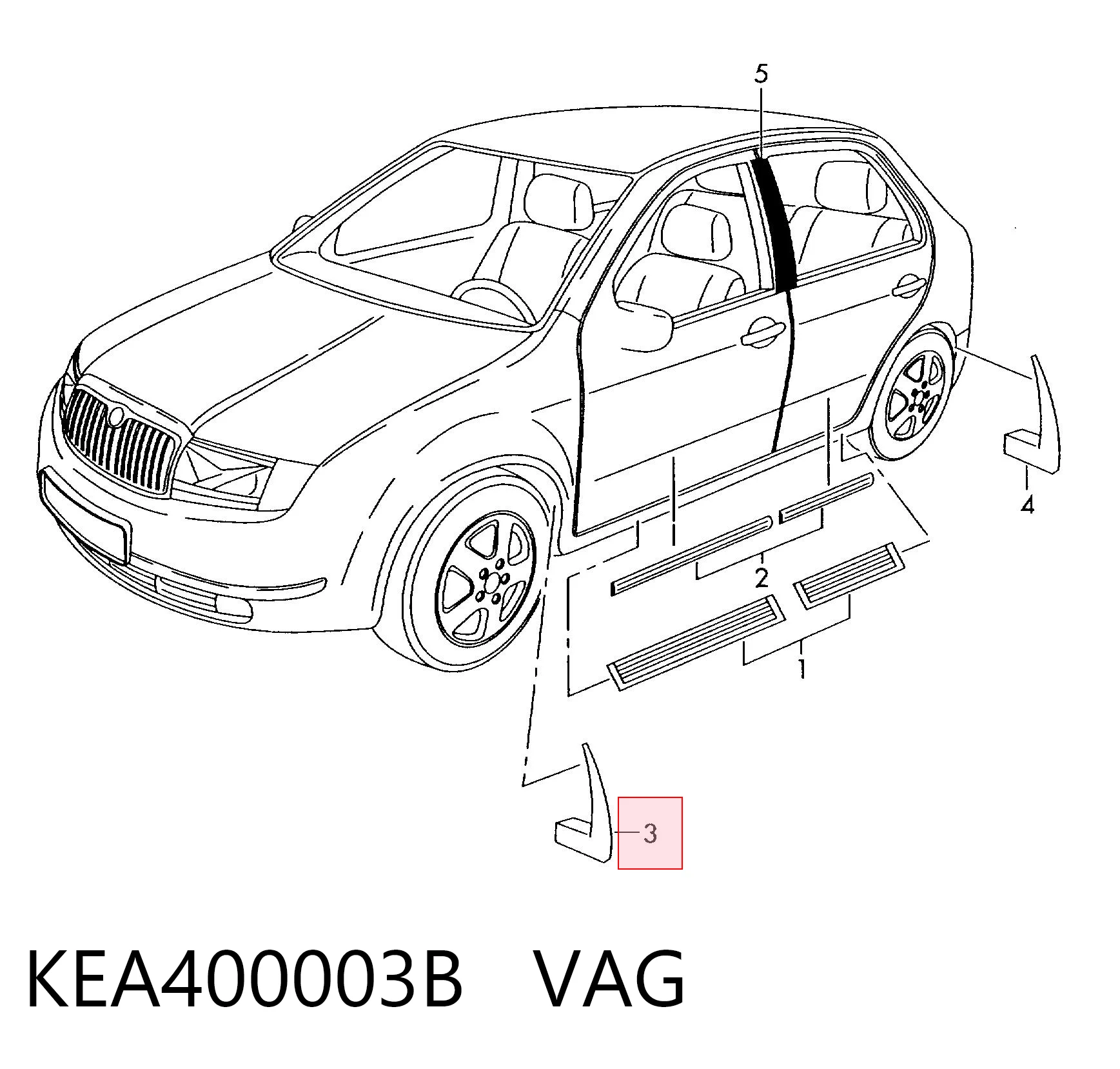 Protetores de lama dianteiros, kit para Skoda Fabia I 6Y2