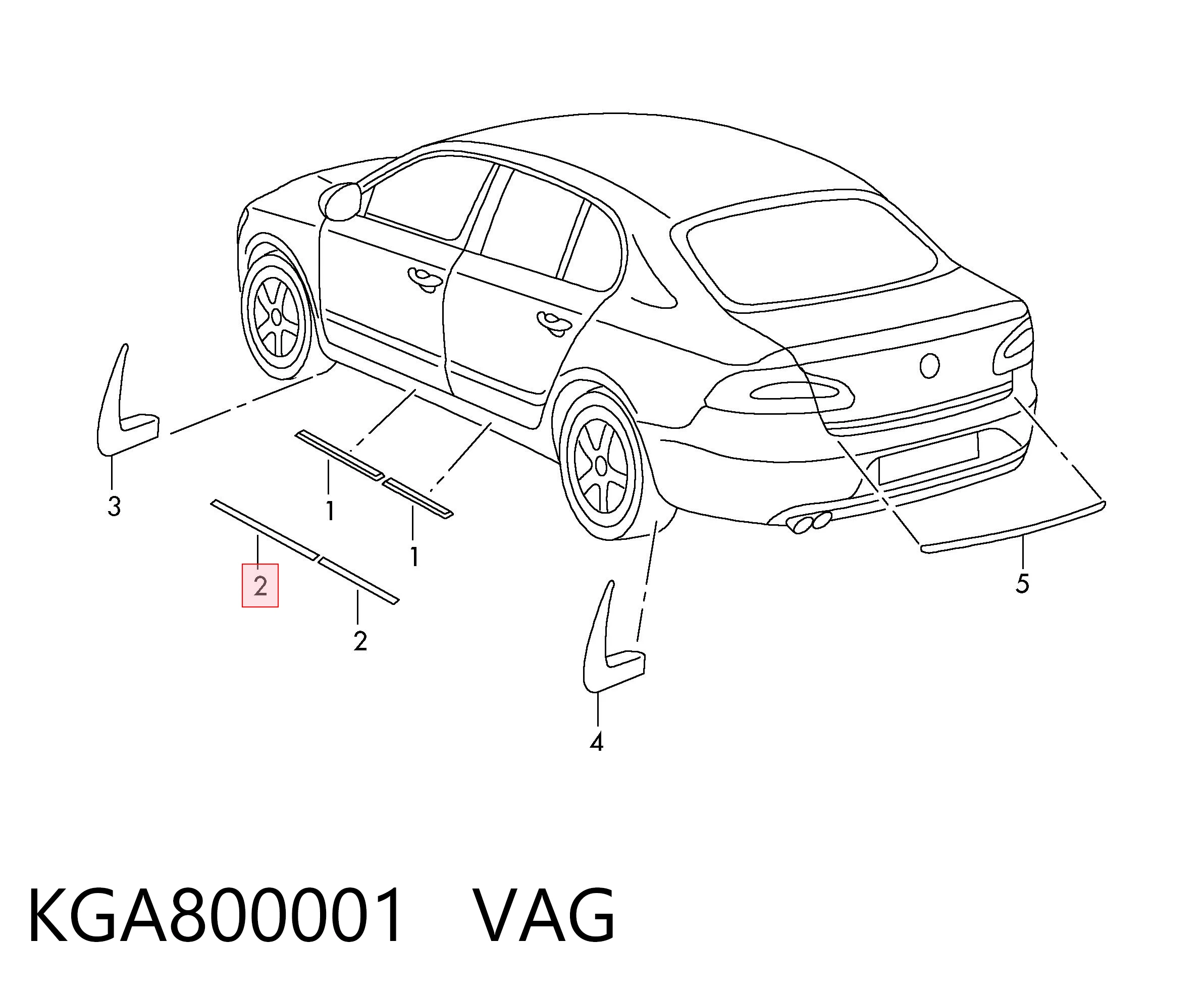 KGA800001 VAG Molduras de portas, kit