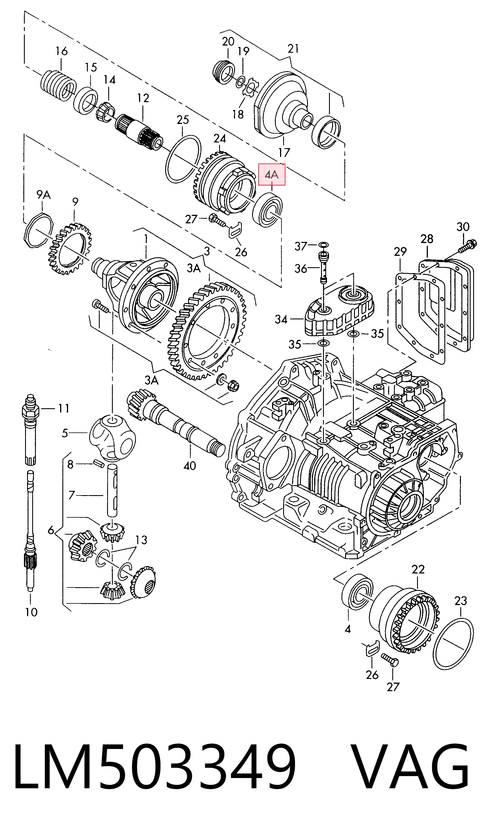 Rolamento da Caixa de Mudança Audi A6 C4 4A5