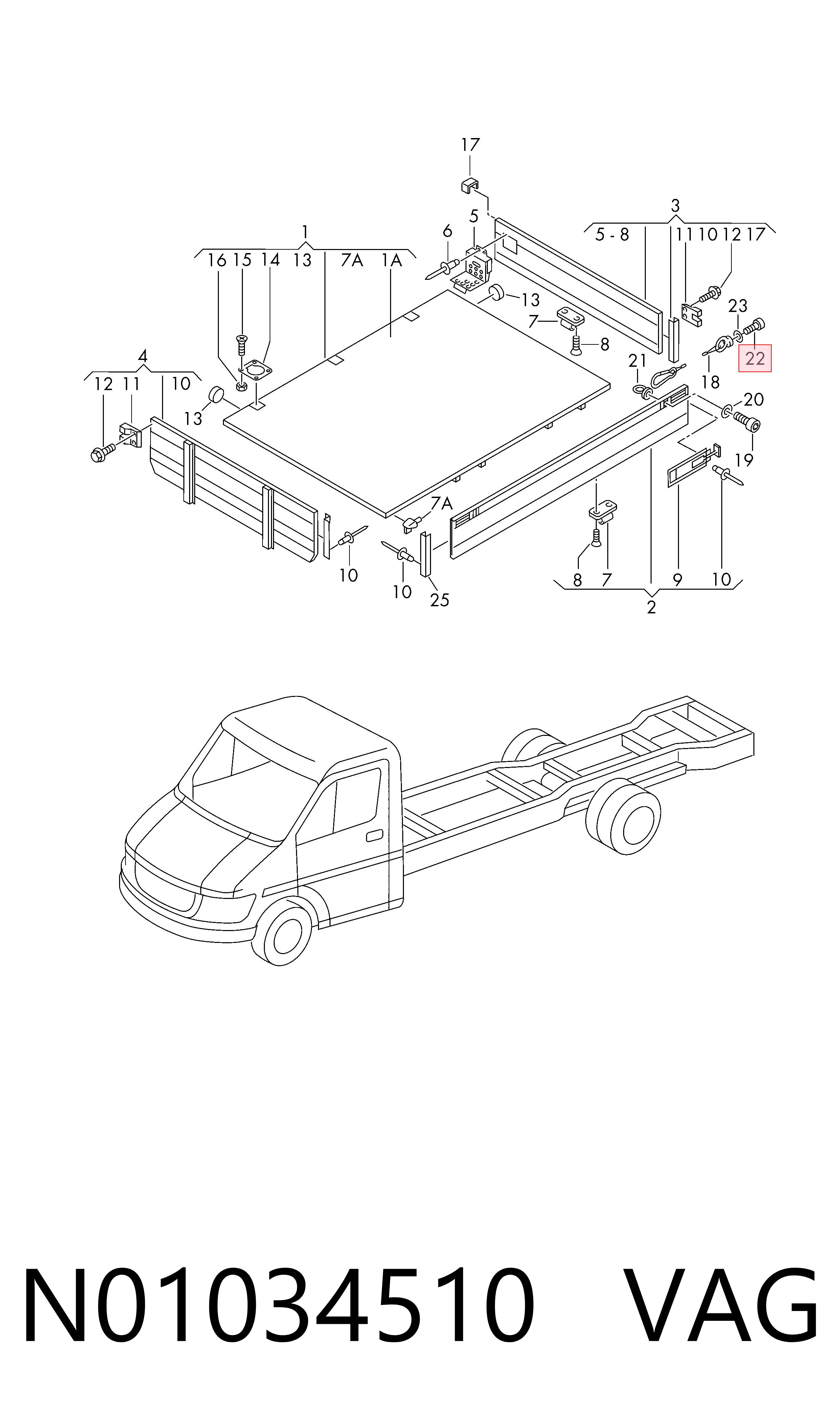 N01034510 VAG Parafuso de cabeça de motor (CBC)