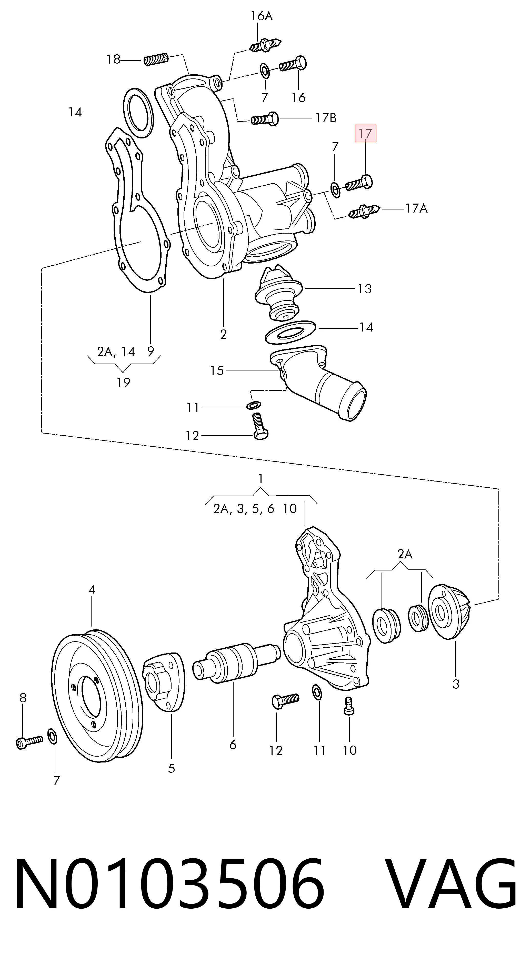 N0103506 VAG Kit de reparação do injetor