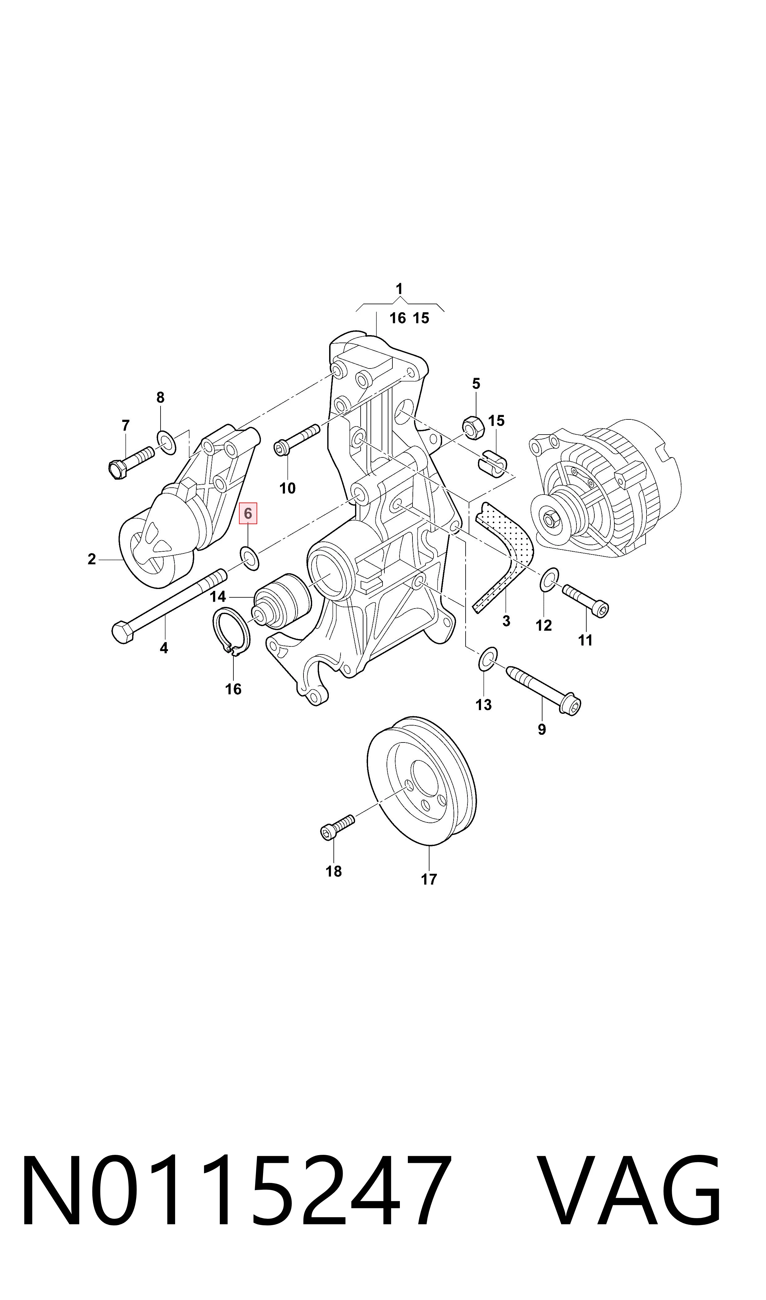  VAG N0115247 preço, a partir de 0,42 USD