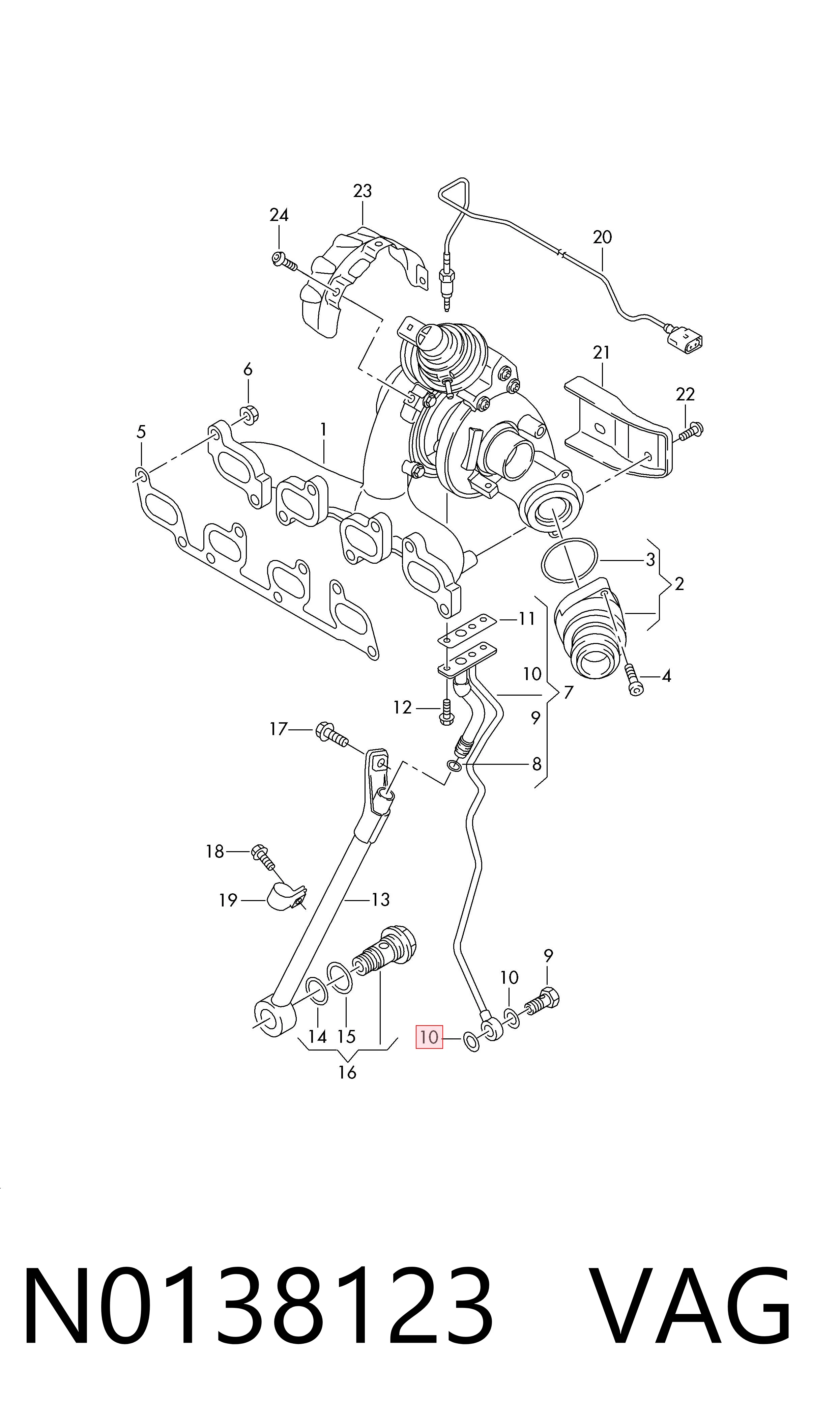 N0138123 VAG Vedante de rolha de panela de motor