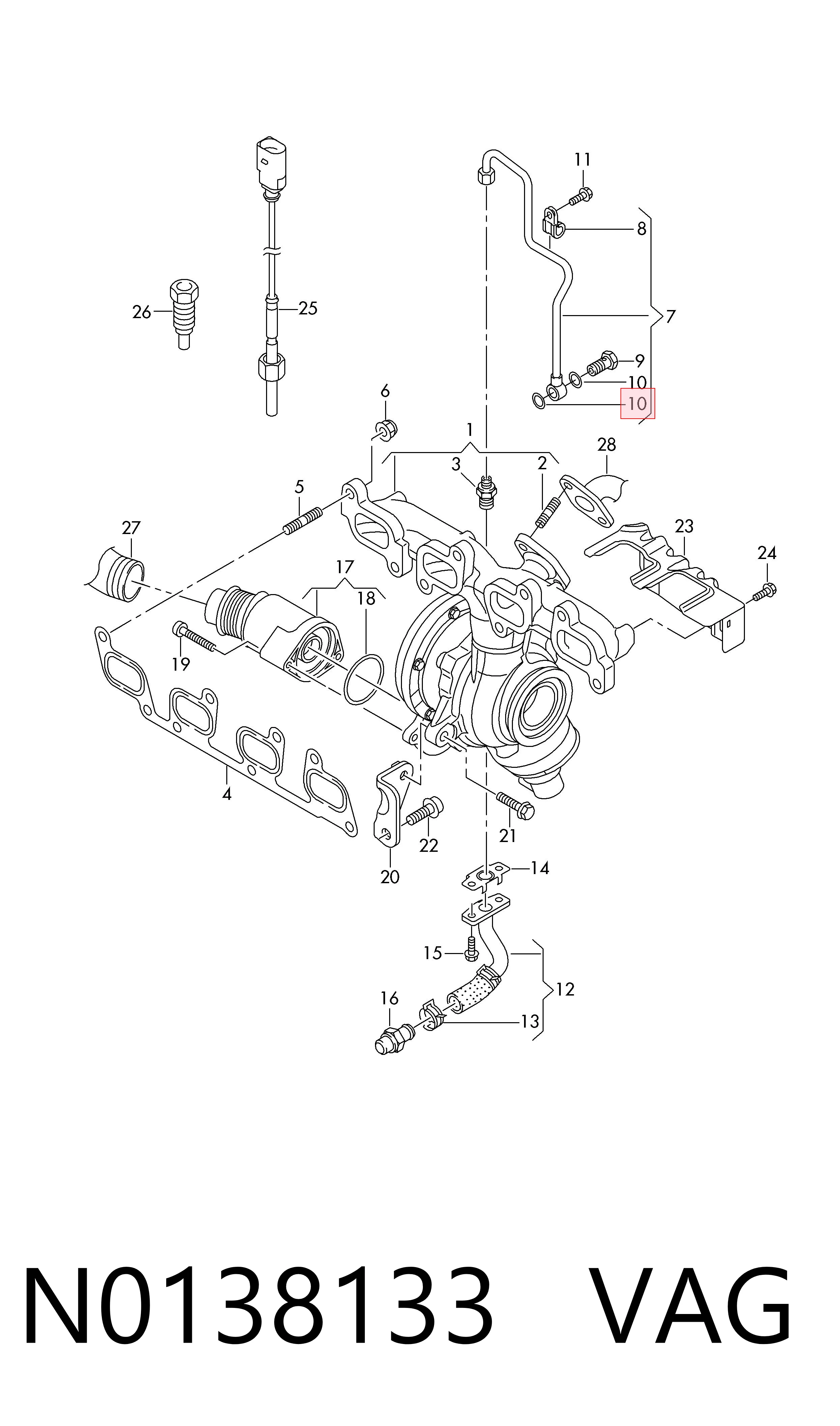 N0138133 VAG Vedante de rolha de panela de motor