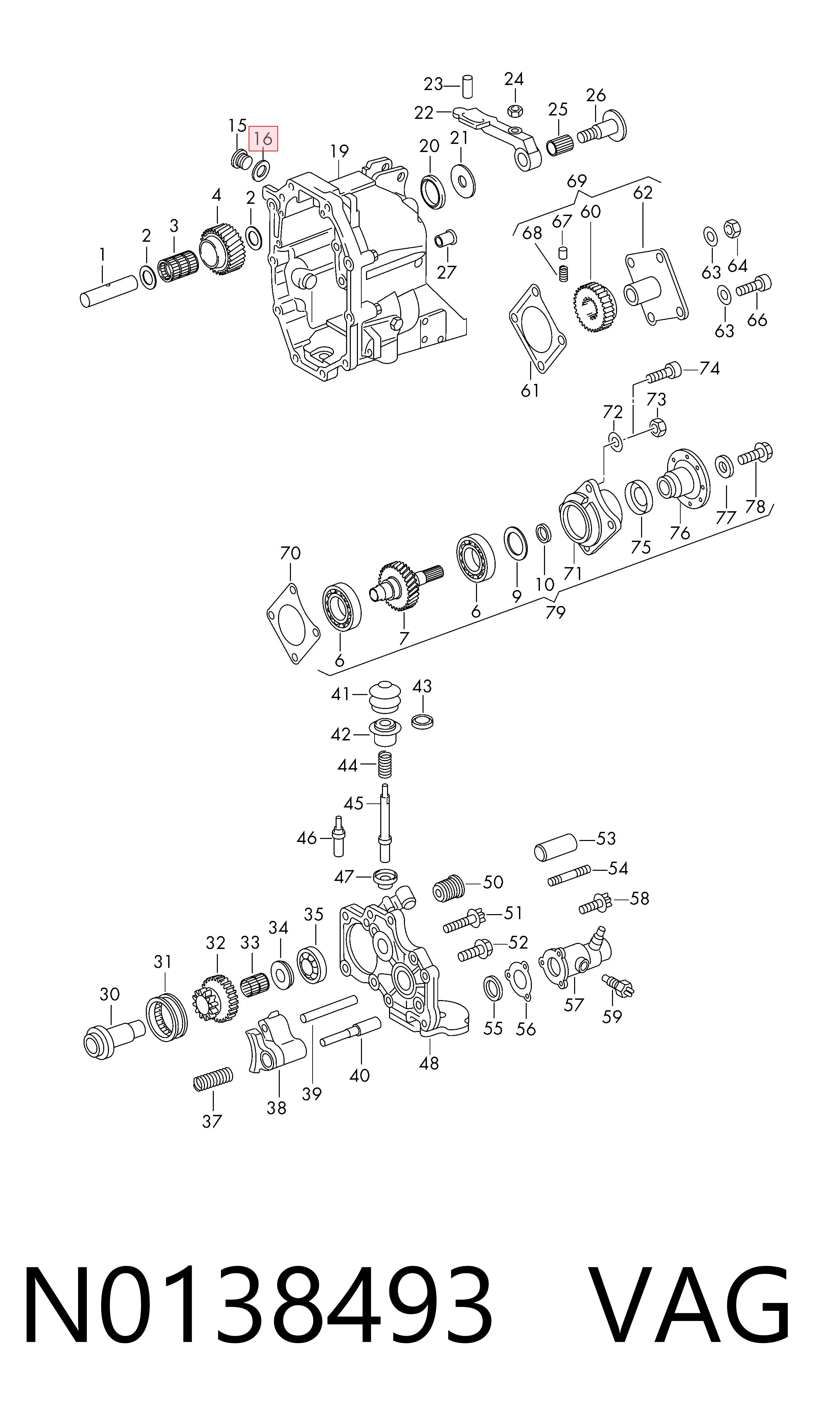 N0138493 VAG Vedante de rolha de panela de motor