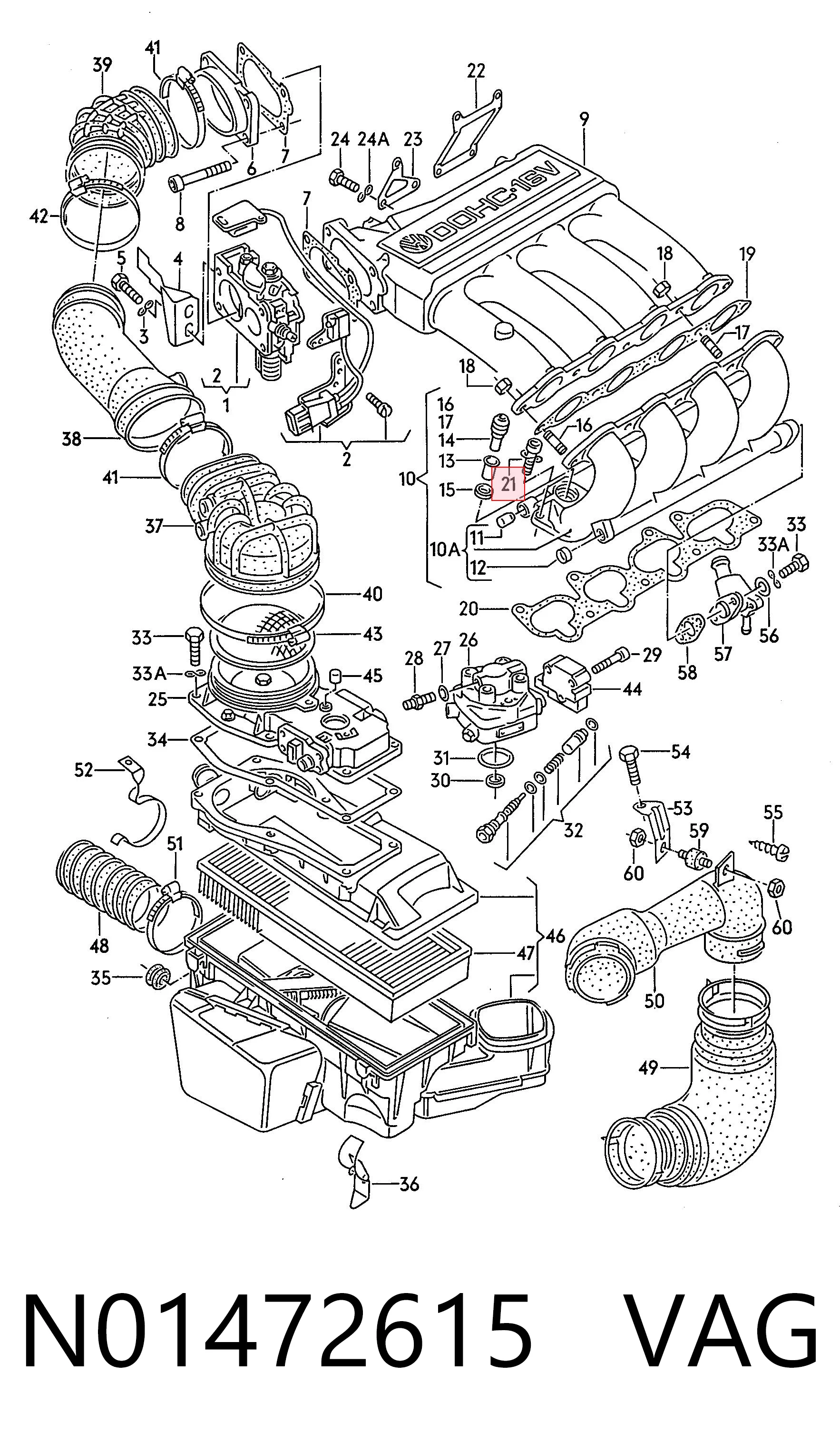 N01472615 VAG Parafuso da polia de cambota