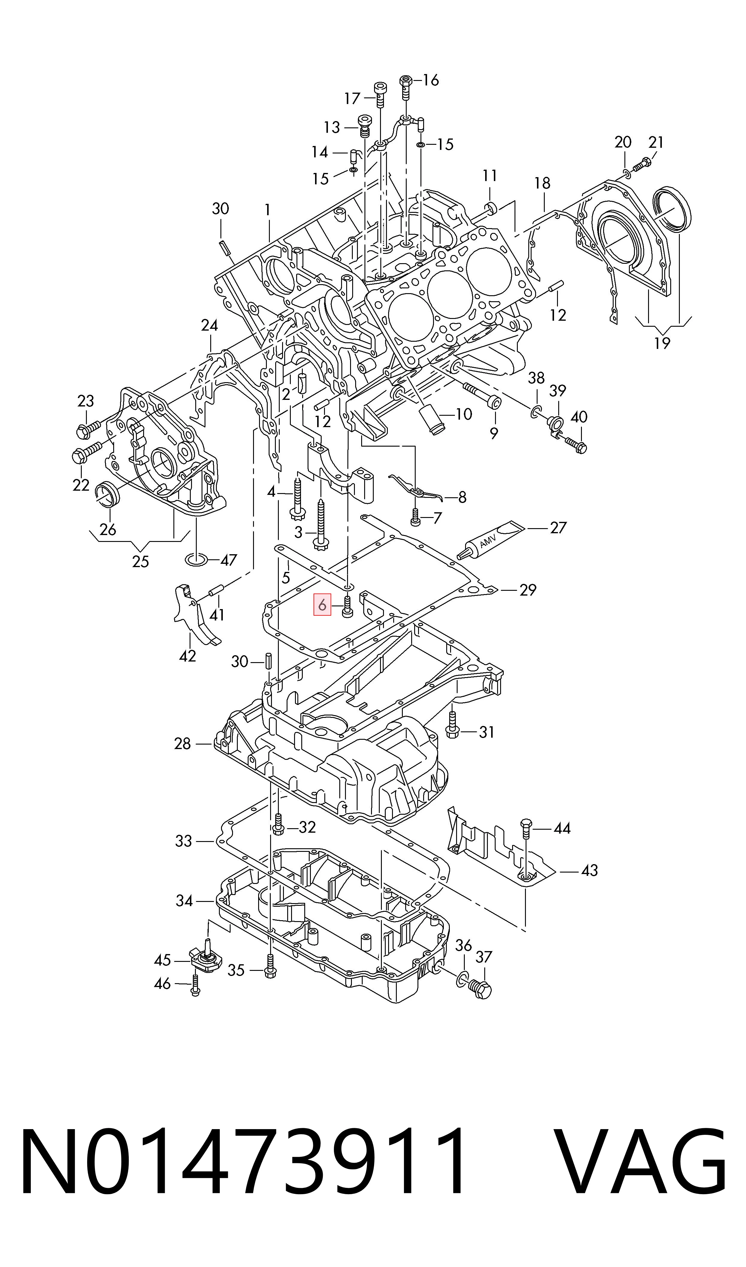 N01473911 VAG Parafuso de cabeça de motor (CBC)