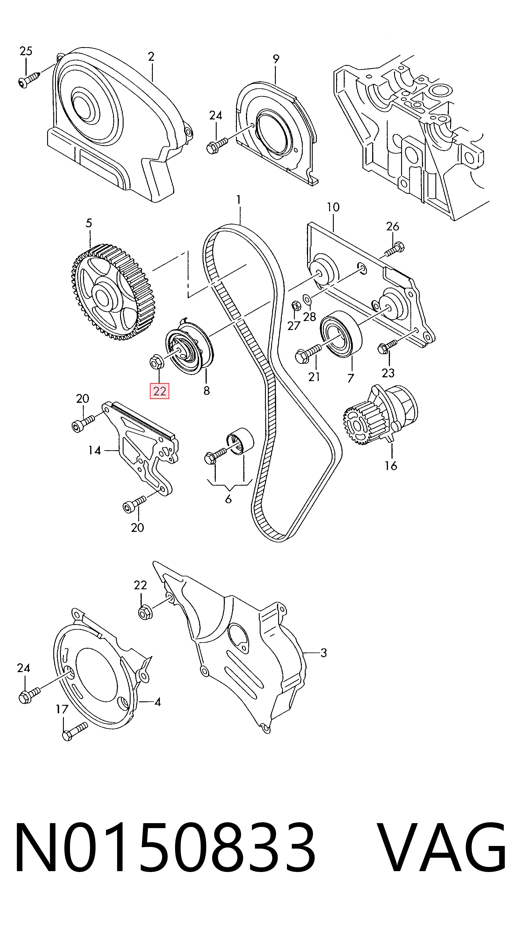 Correia do mecanismo de distribuição de gás, kit para Audi A6 C8 4A5
