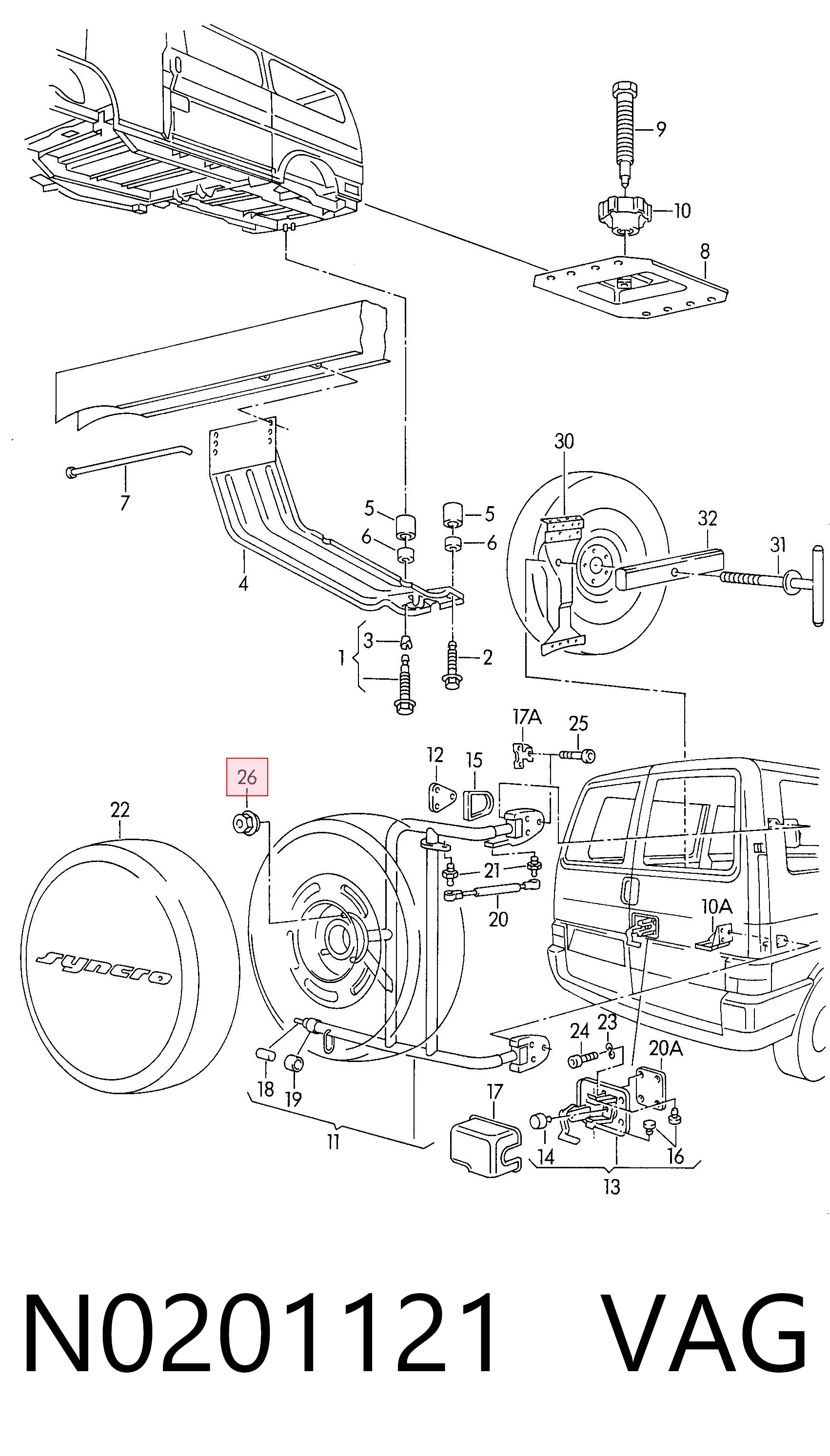 Porca de roda Volkswagen LT 28-35 I 