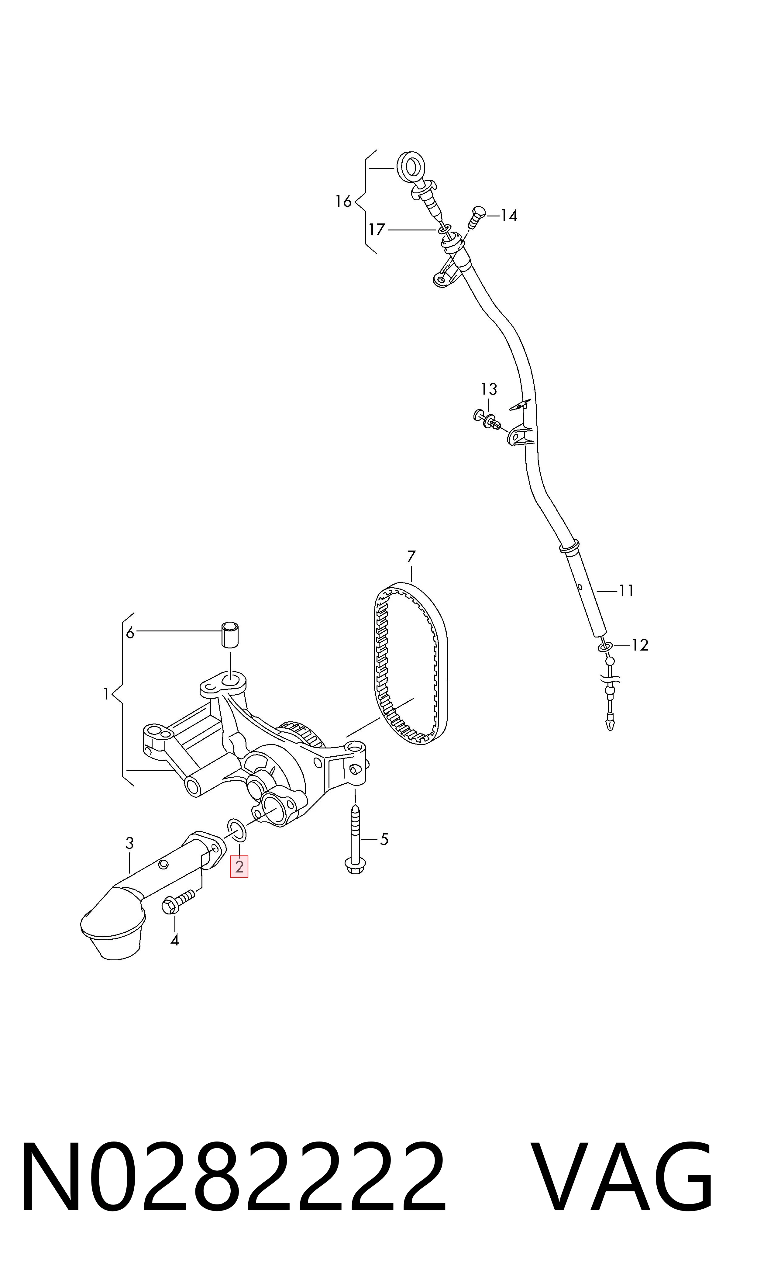 N0282222 VAG Vedação de bomba de óleo de motor