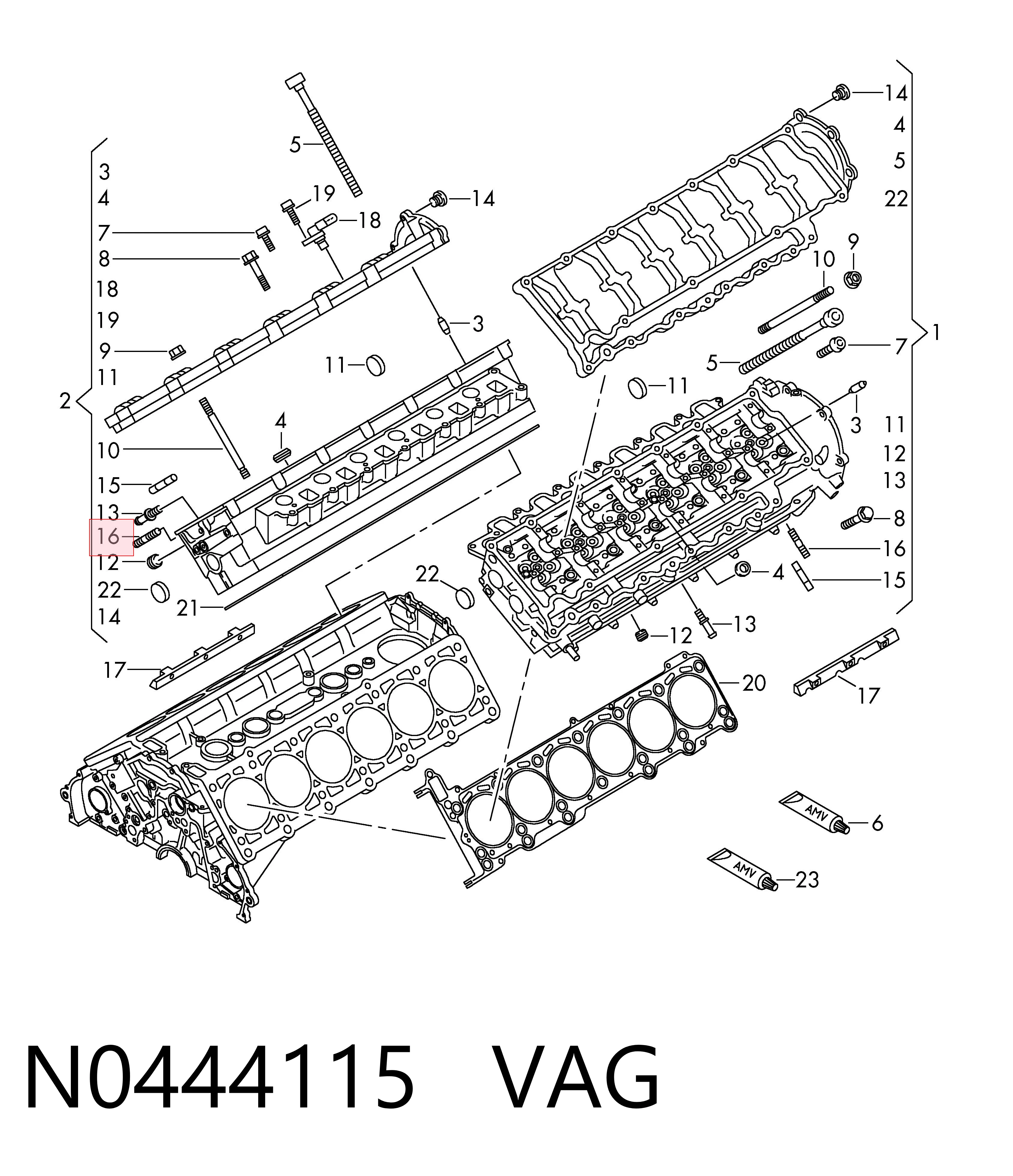 Compre N0444115 VAG Prego de tubo coletor de escape