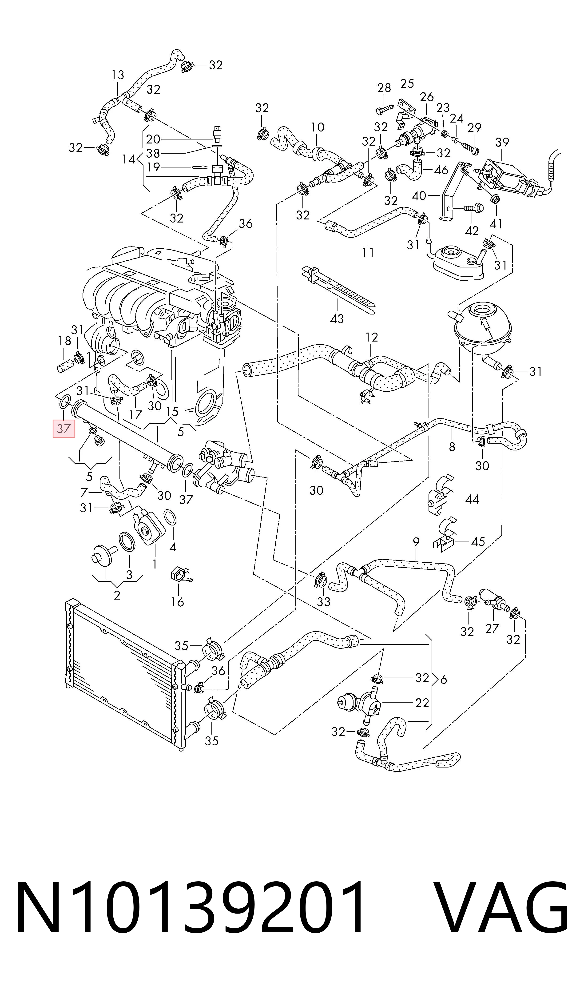 N10139201 VAG Vedante de termostato