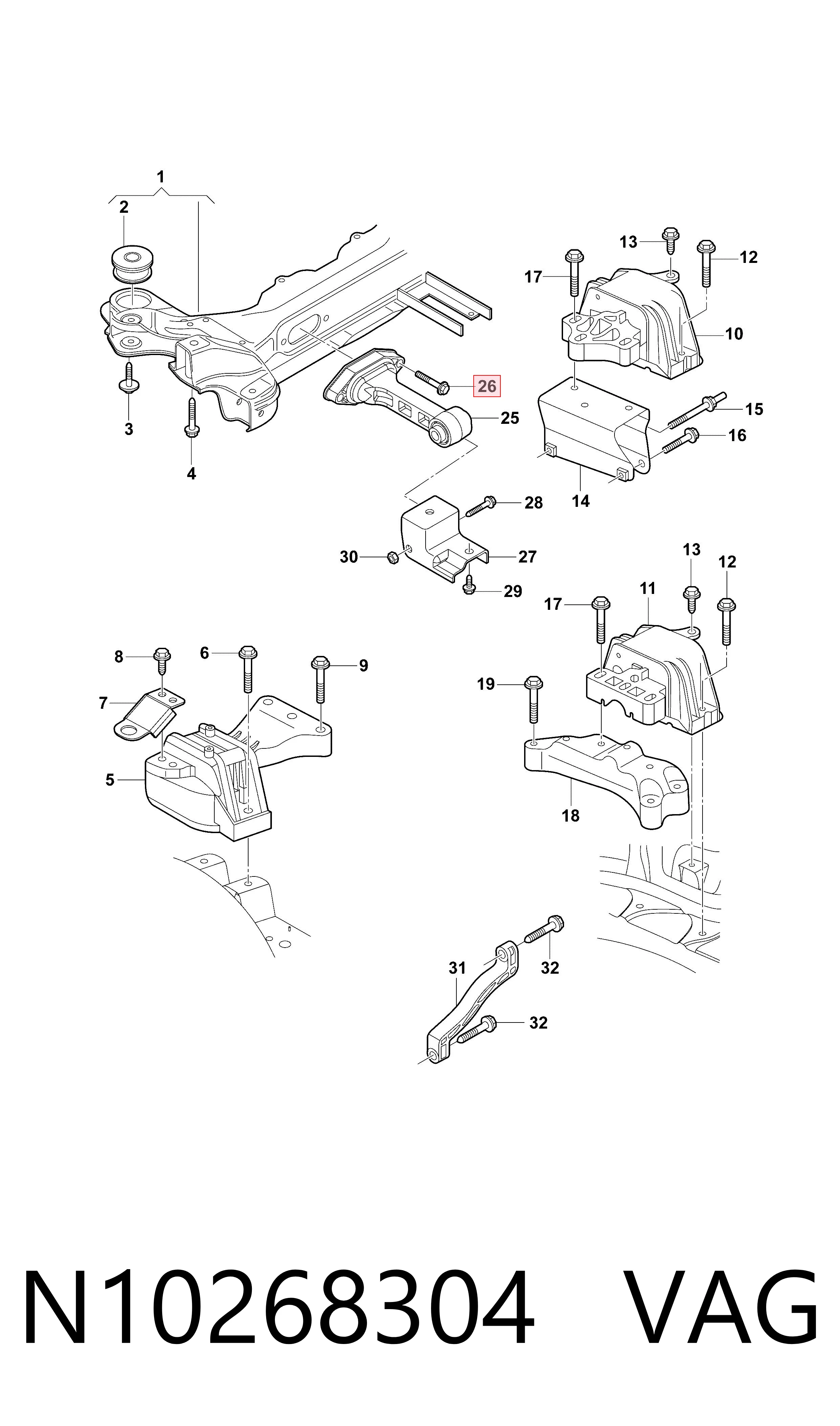 Correia do mecanismo de distribuição de gás, kit VAG N10268304 preço, a partir de 1,88 USD