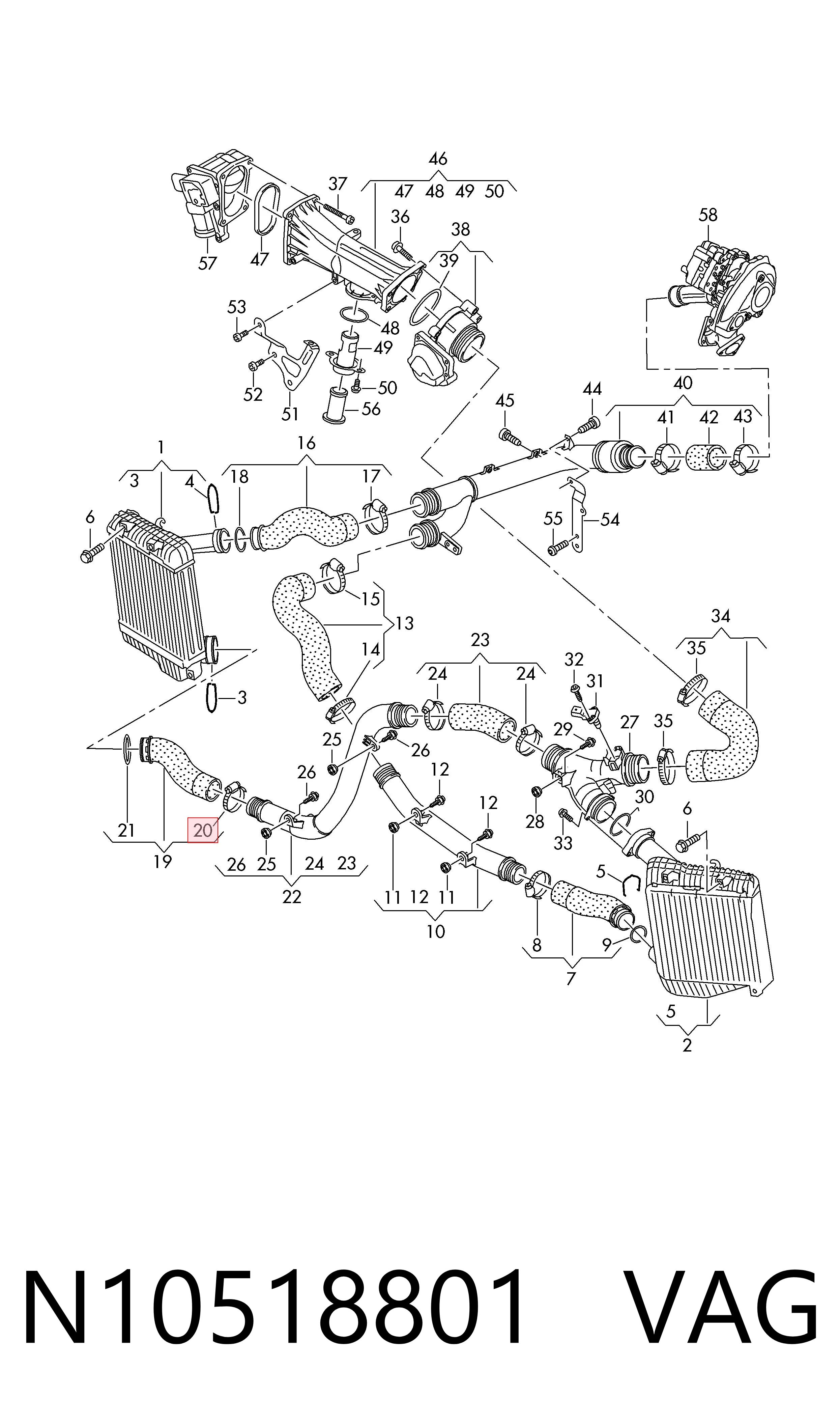  VAG N10518801 preço, a partir de 9,61 USD