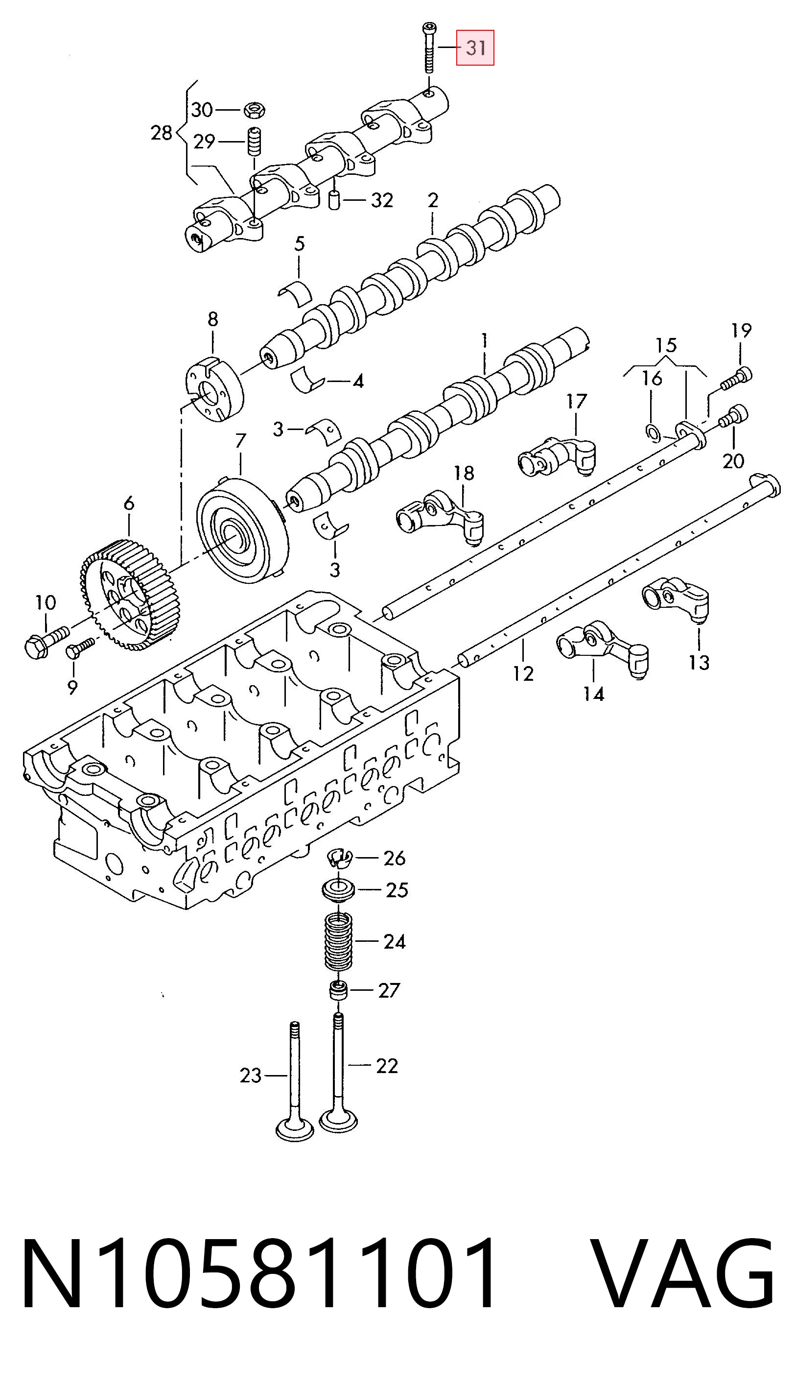 N10581101 VAG Parafuso