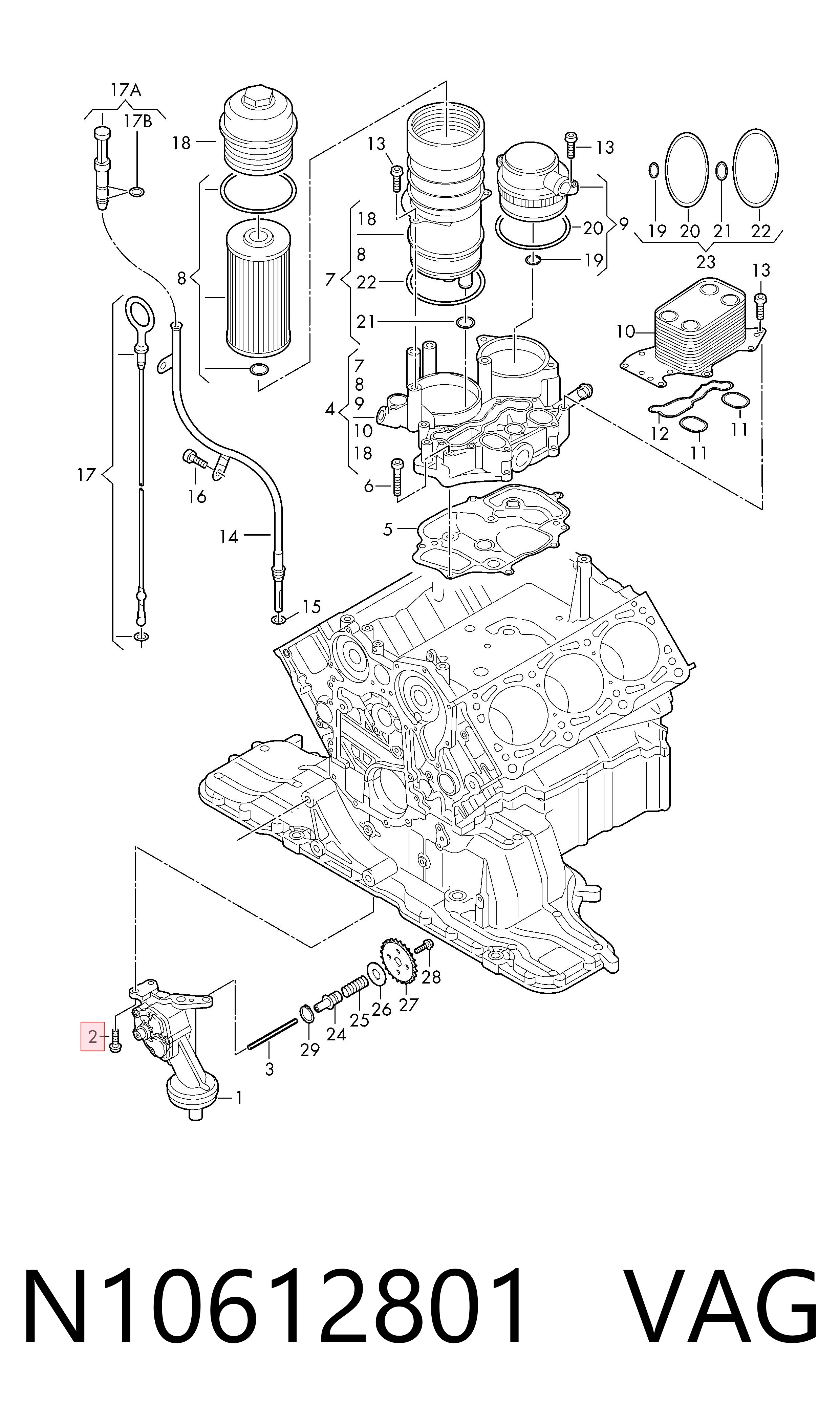 N10612801 VAG Parafuso de cabeça de motor (CBC)