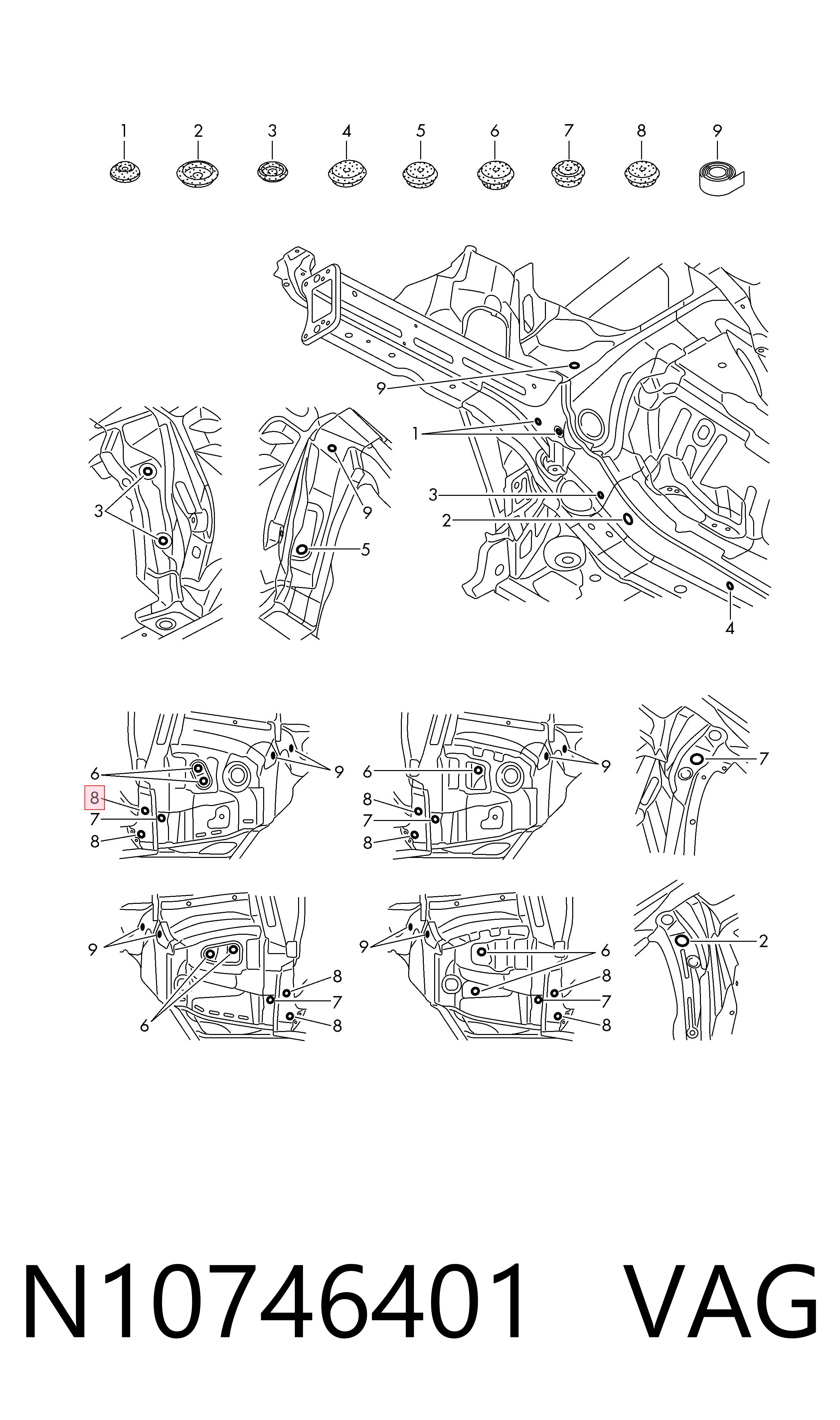  VAG N10746401 preço, a partir de 0,89 USD