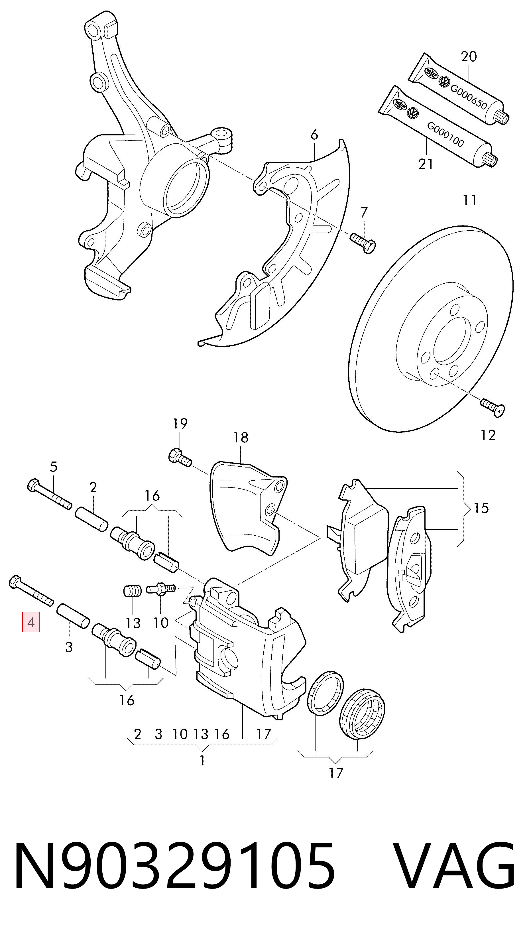 N90329105 VAG Parafuso de cabeça de motor (CBC)