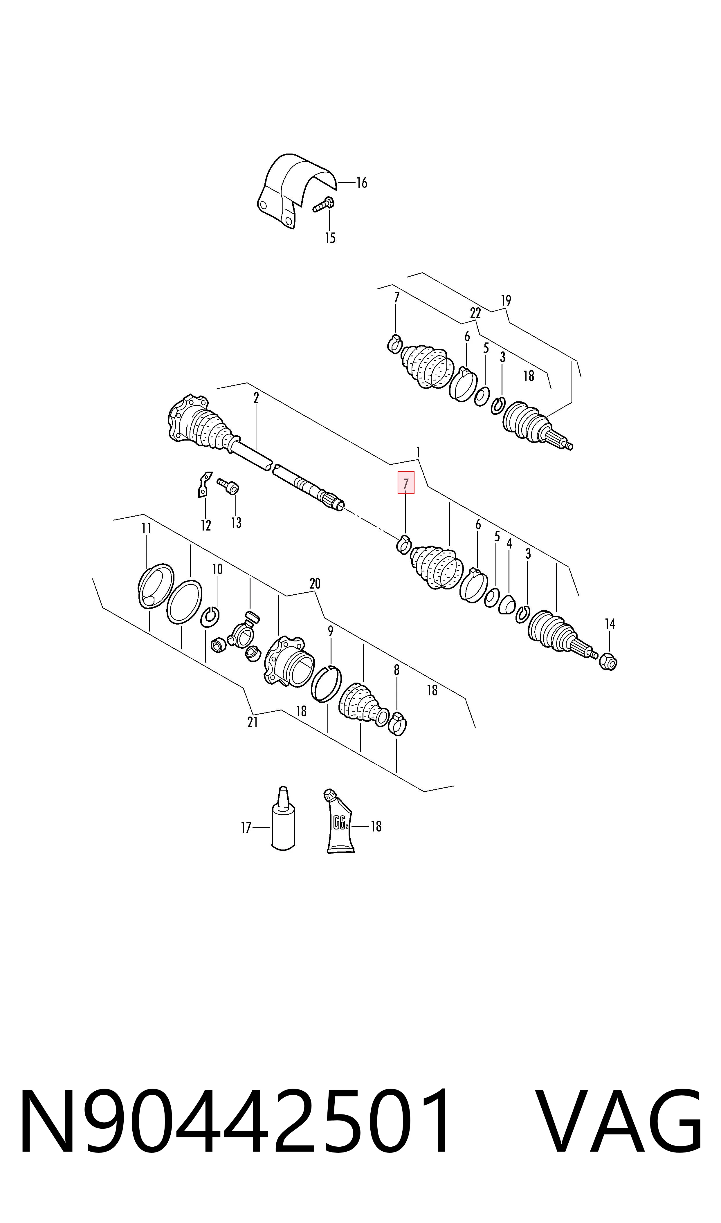 N90442501 VAG Braçadeira da bota de proteção de junta homocinética, universal