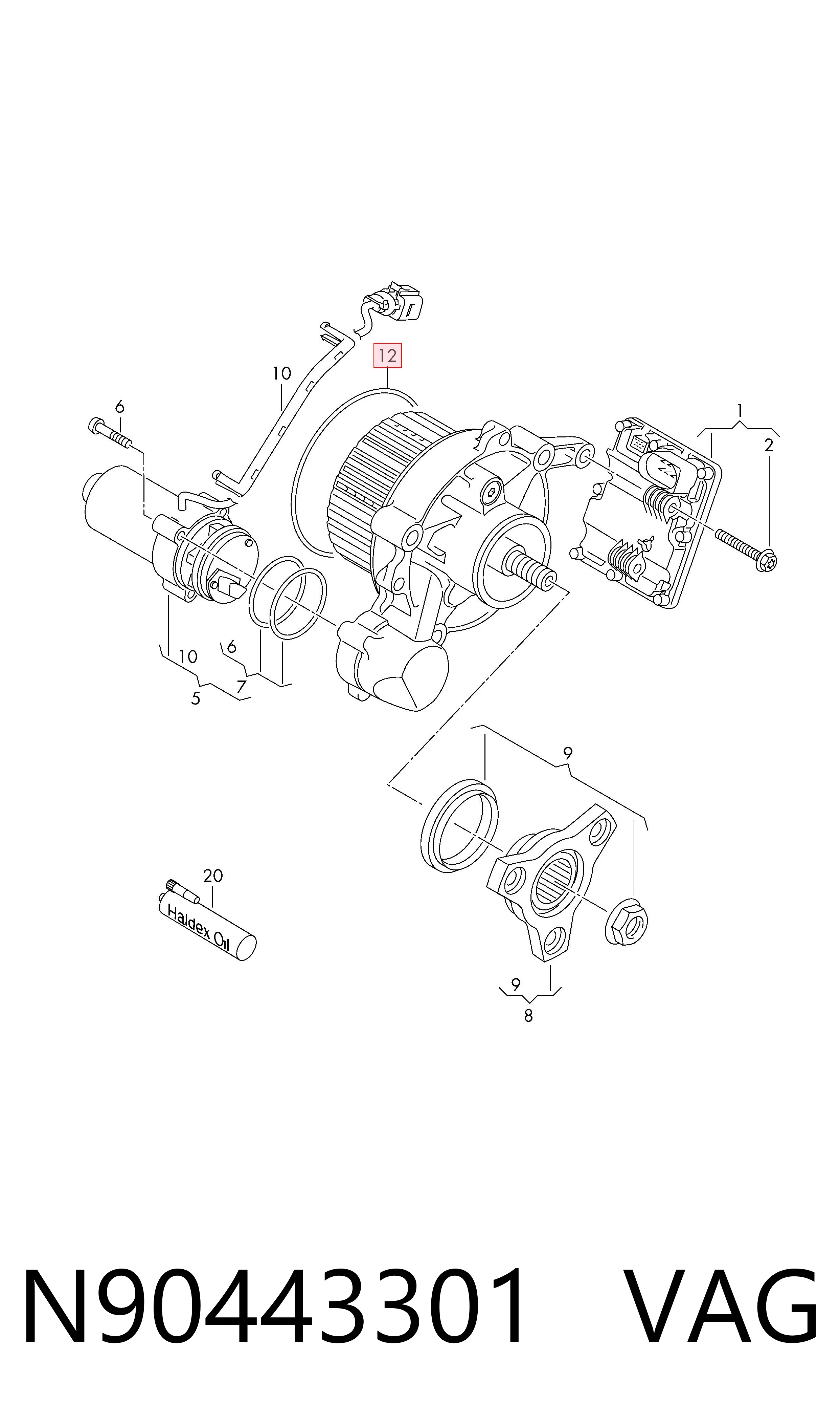 N90443301 VAG Acoplamento Haldex