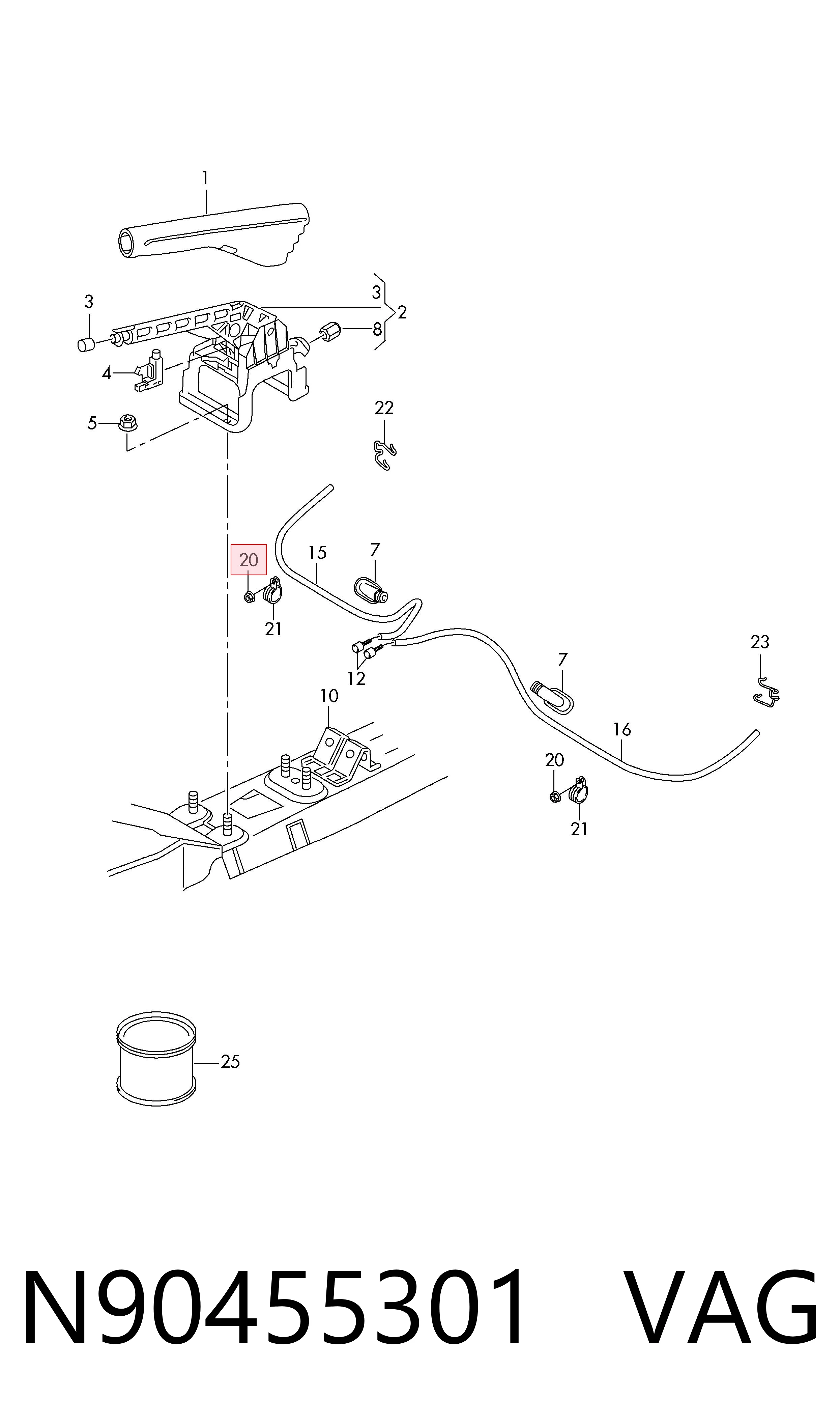 Parafuso (porca) de fixação Bentley N90757901