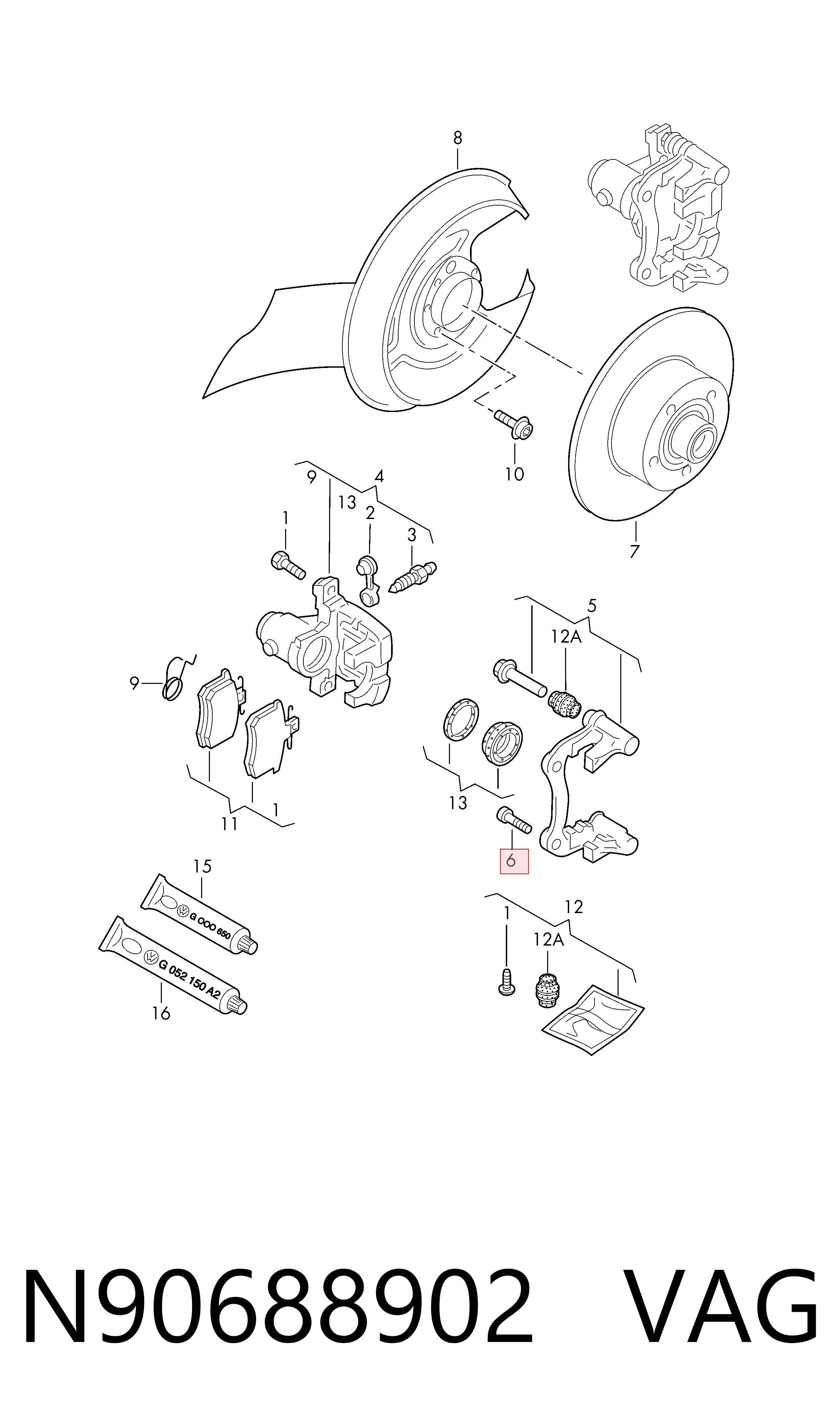 N90688902 VAG Parafuso de cabeça de motor (CBC)